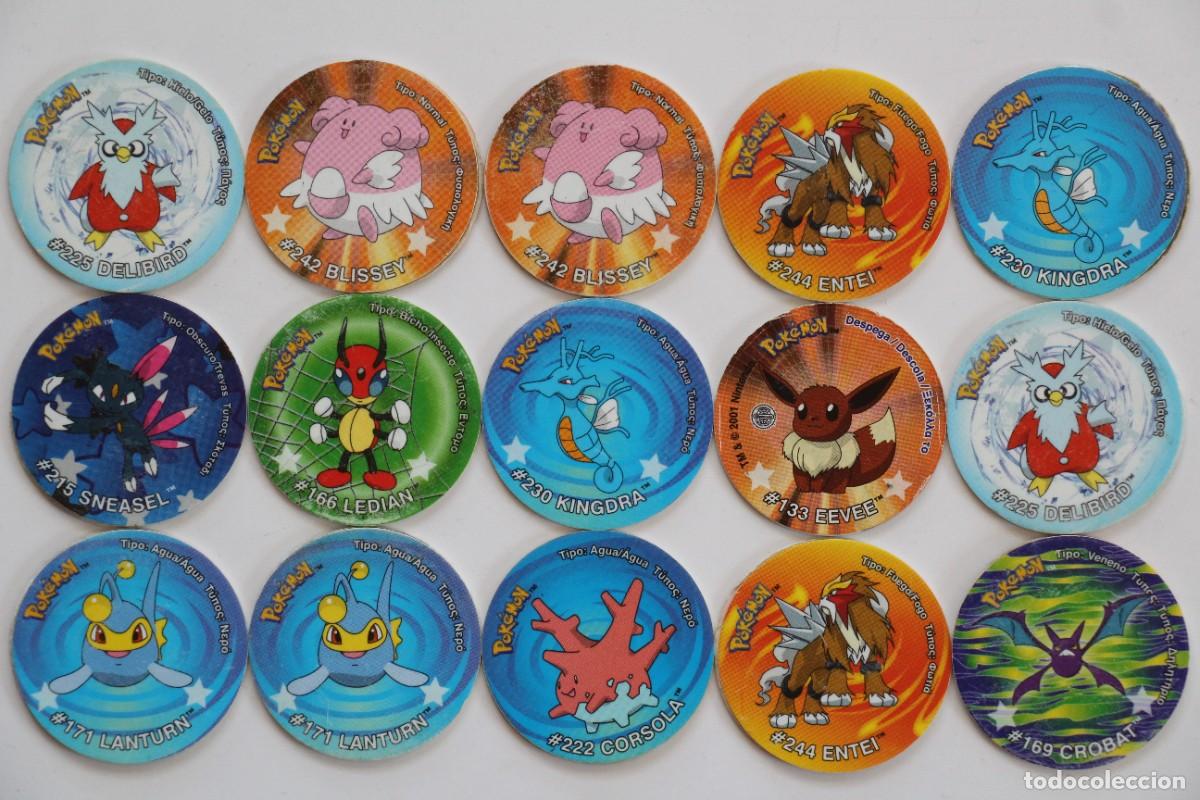 Coleccionismo: MATUTANO POKEMON STICKER TAZO LOTE 15 TAZOS STICKER EN EL REVERSO