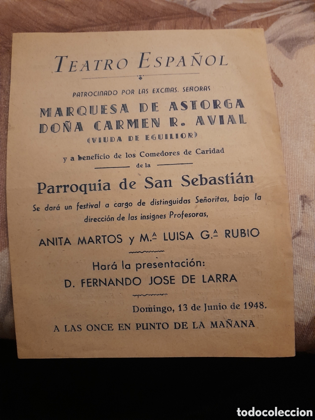 Coleccionismo: Programa del Teatro Espa&ntilde;ol de 1948
