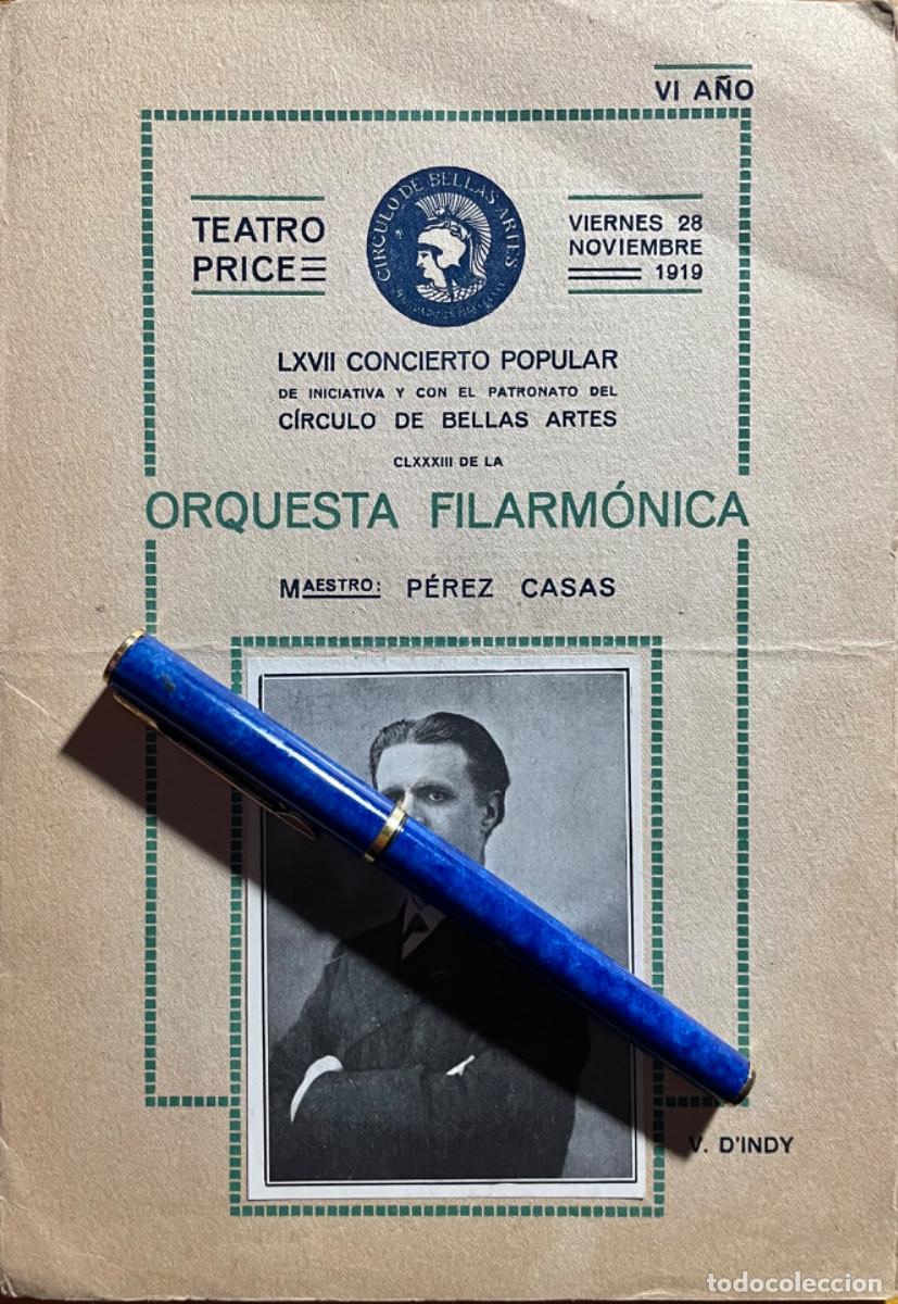 Coleccionismo: MUSICA - LORCA-MURCIA- PEREZ CASAS- PROGRAMA CONCIERTO TEATRO PRICE- 1919
