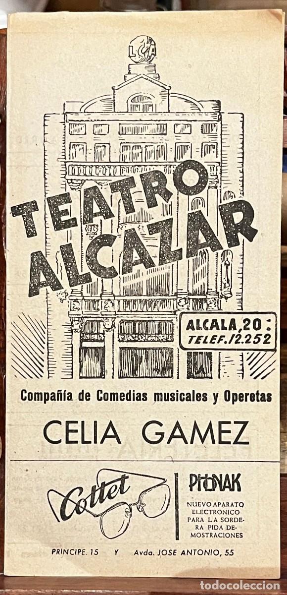 Coleccionismo: Teatro Alcazar. Programa de mano &rdquo;La hechicera en palacio&rdquo; Celia G&aacute;mez.1951