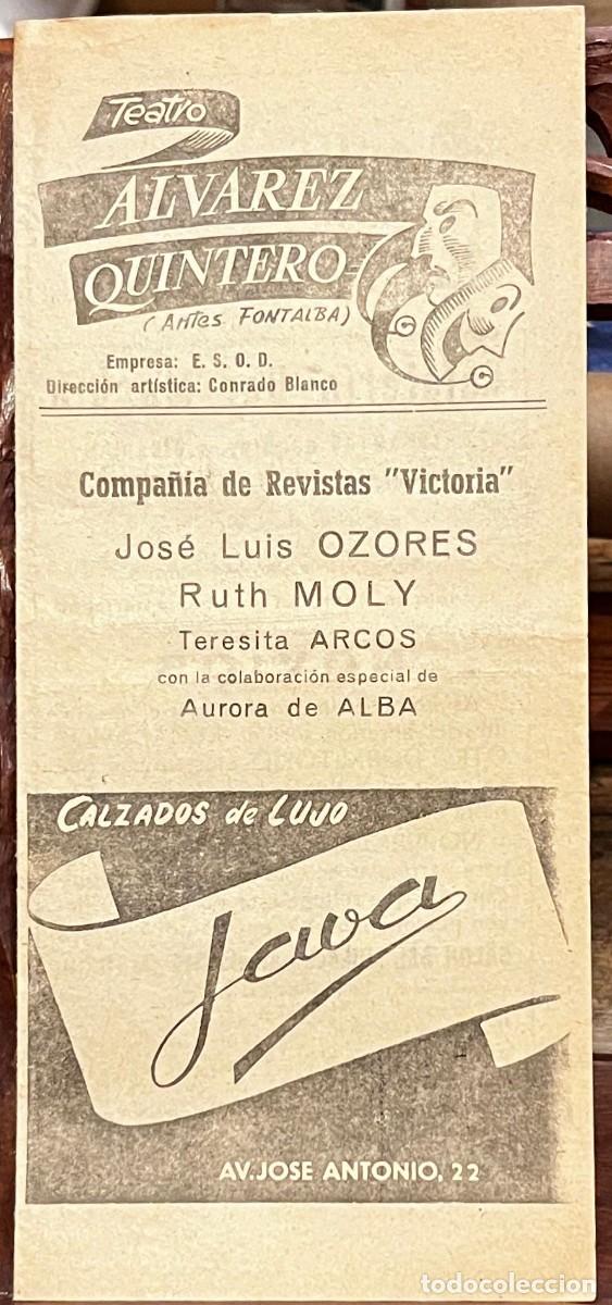 Coleccionismo: Teatro &Aacute;lvarez Quintero. Programa de mano &rdquo;Al calor del t&oacute;pico&rdquo;. J.L. Ozores