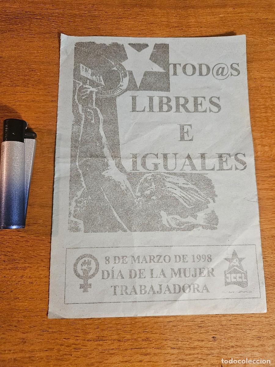 Coleccionismo: Panfleto JCCL - Juventudes Comunistas Castilla Le&oacute;n - 1998 comunismo pce dia mujer libertad