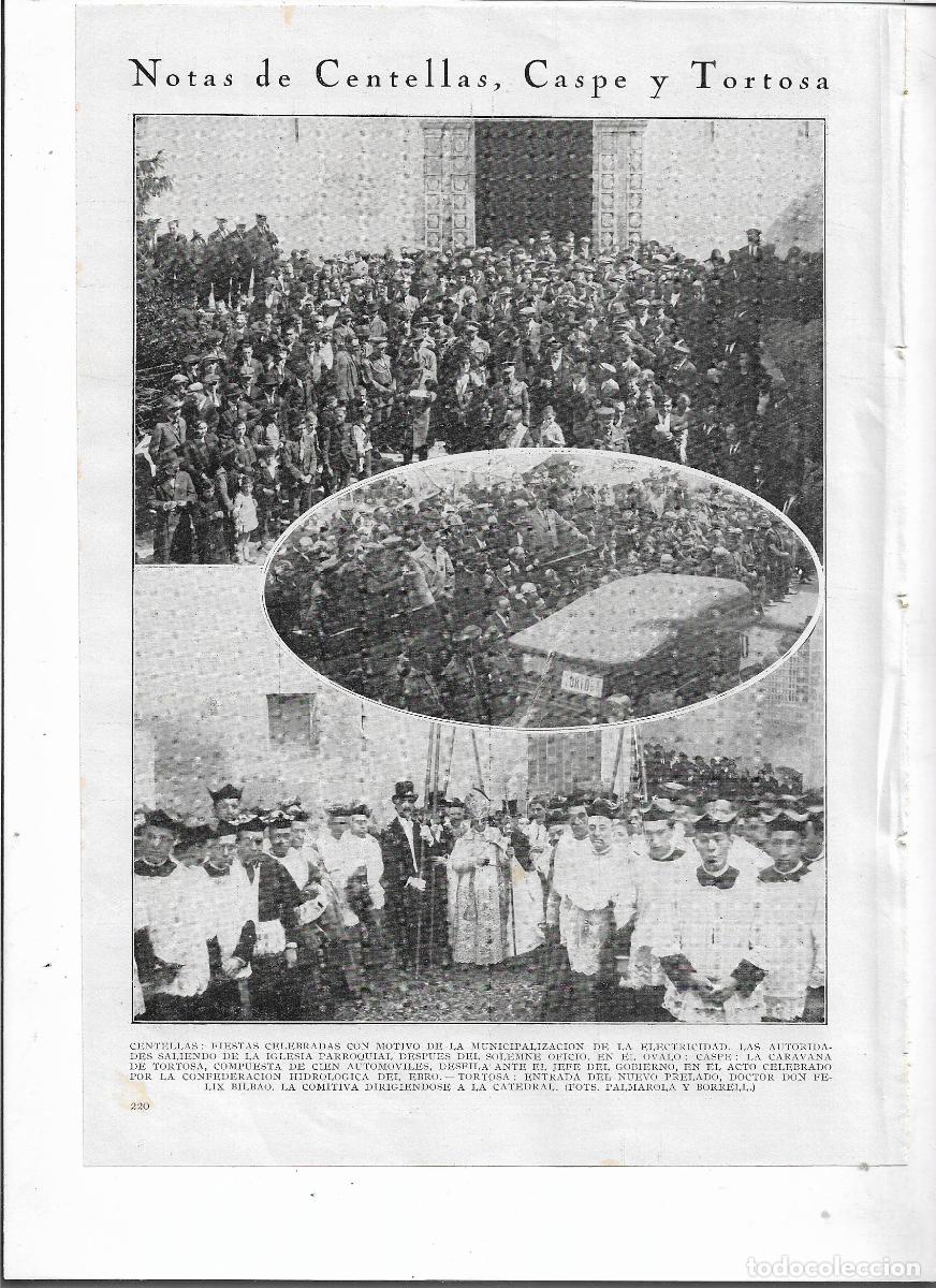Coleccionismo: A&Ntilde;O 1926 RECORTE PRENS CENTELLES CELEBRACION MUNICIPALIZACION DE LA ELECTRICIDAD AUTORIDADES IGLESIA