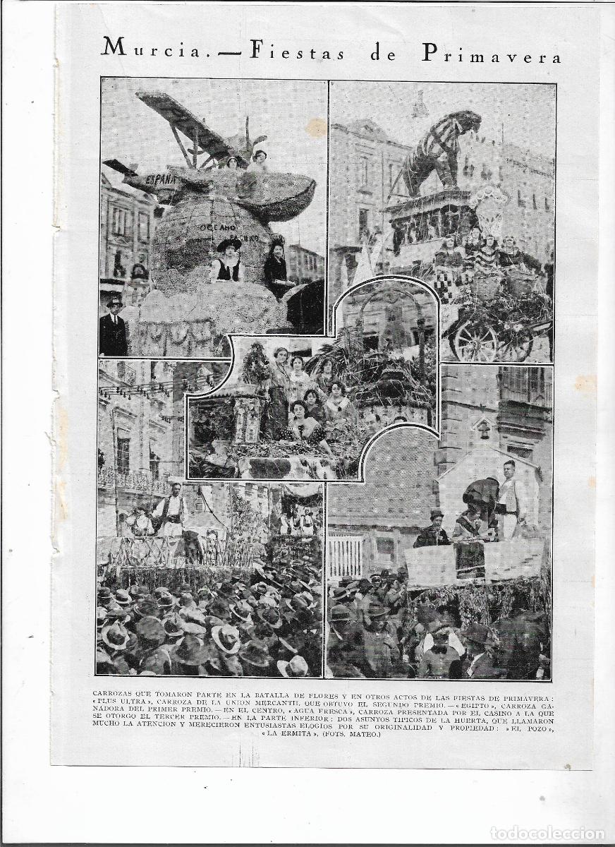 Colecionismo: A&Ntilde;O 1926 RECORTE PRENSA MURCIA FIESTAS PRIMAVERA BATALLA DE LAS FLORES DESFILE CARROZAS