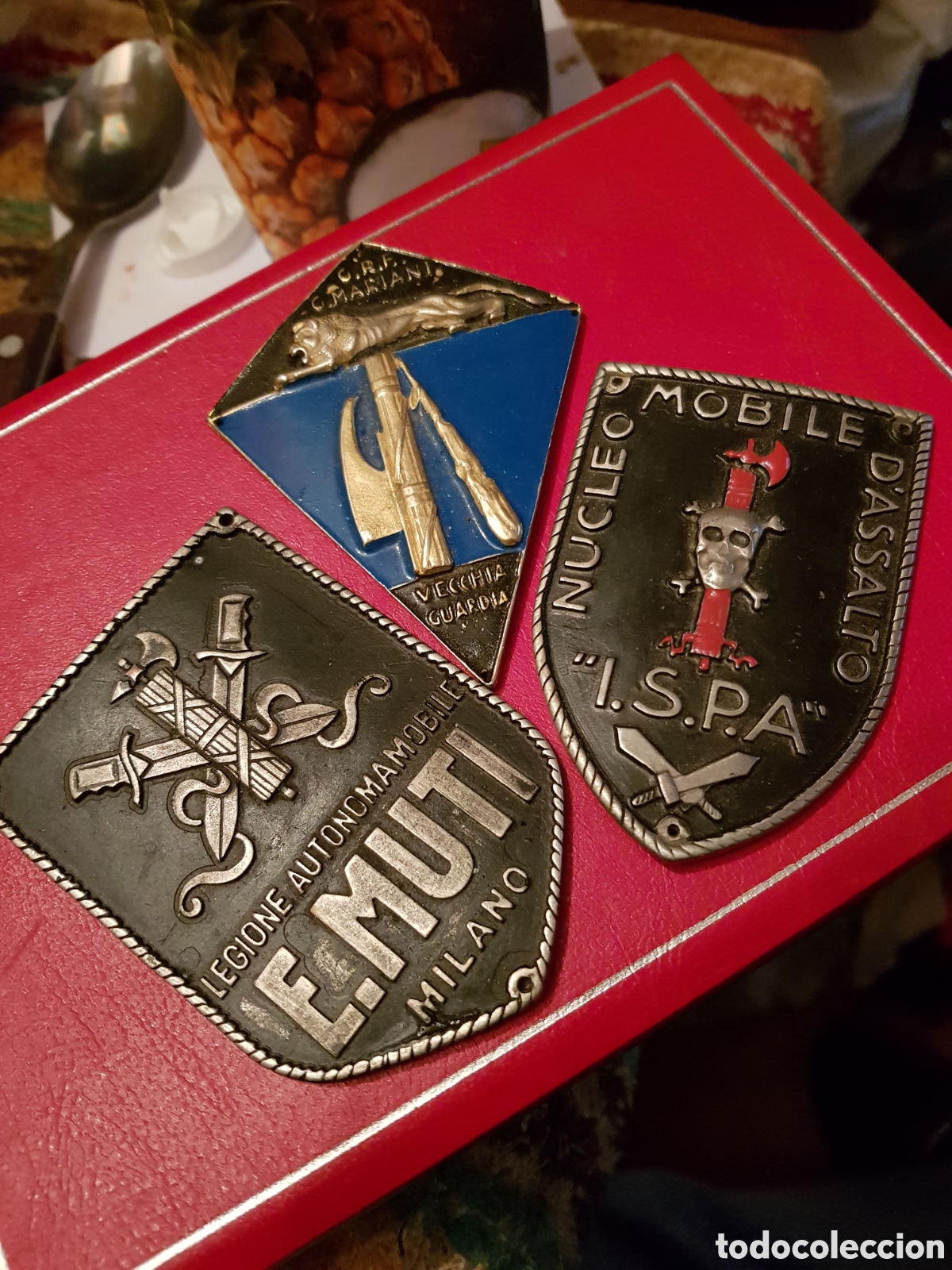 Coleccionismo: LOTE DE 3 PLACAS DEL FASCIO ITALIANO REPLICAS GRAN CALIDAD Y ACABADO