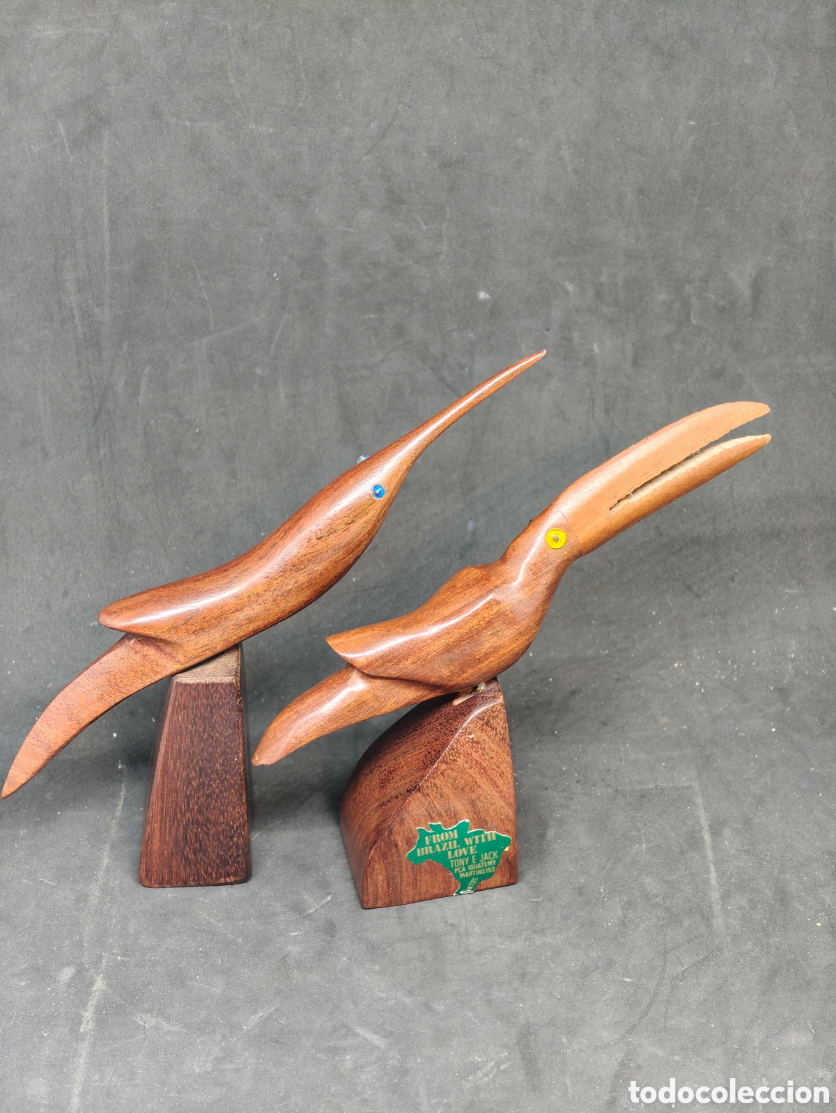 Collecting: pareja pajaros madera de brasil - car230