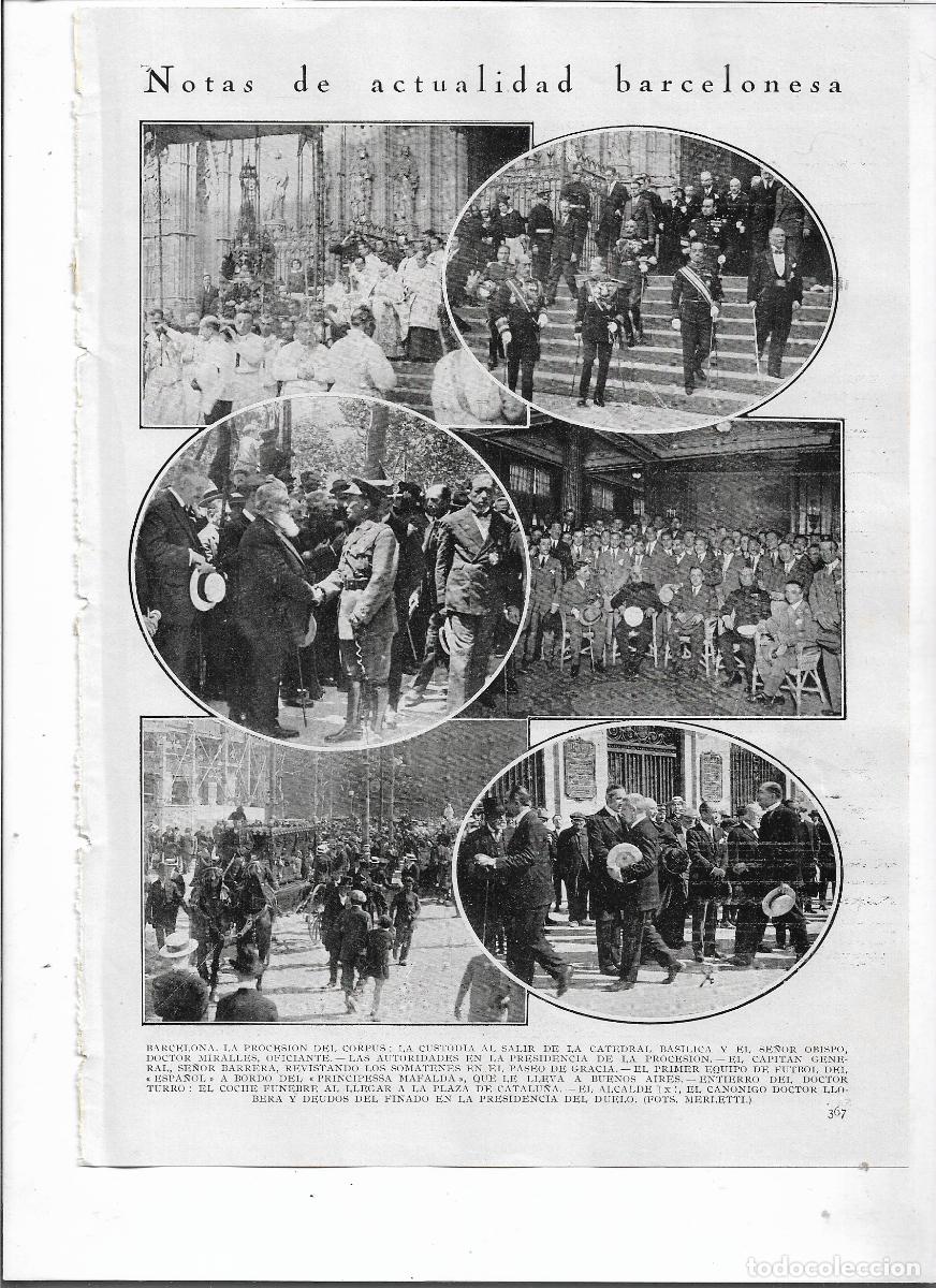 Coleccionismo: A&Ntilde;O 1926 RECORTE PRENSA BARCELONA PROCESION DEL CORPUS CUSTODIA AUTORIDADES