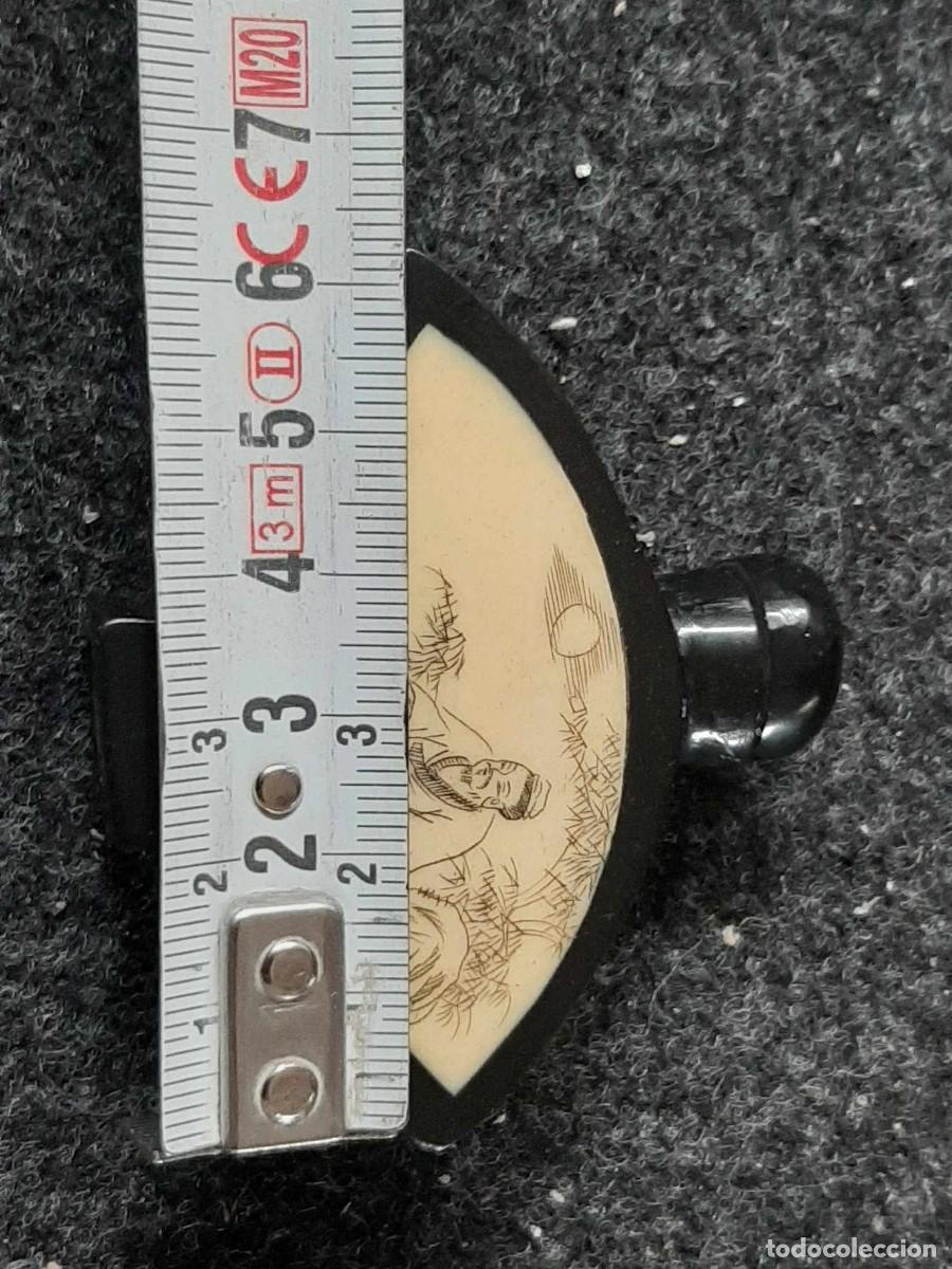 Coleccionismo: antigua botella rape china snuff bottle forma abanico - Foto 4