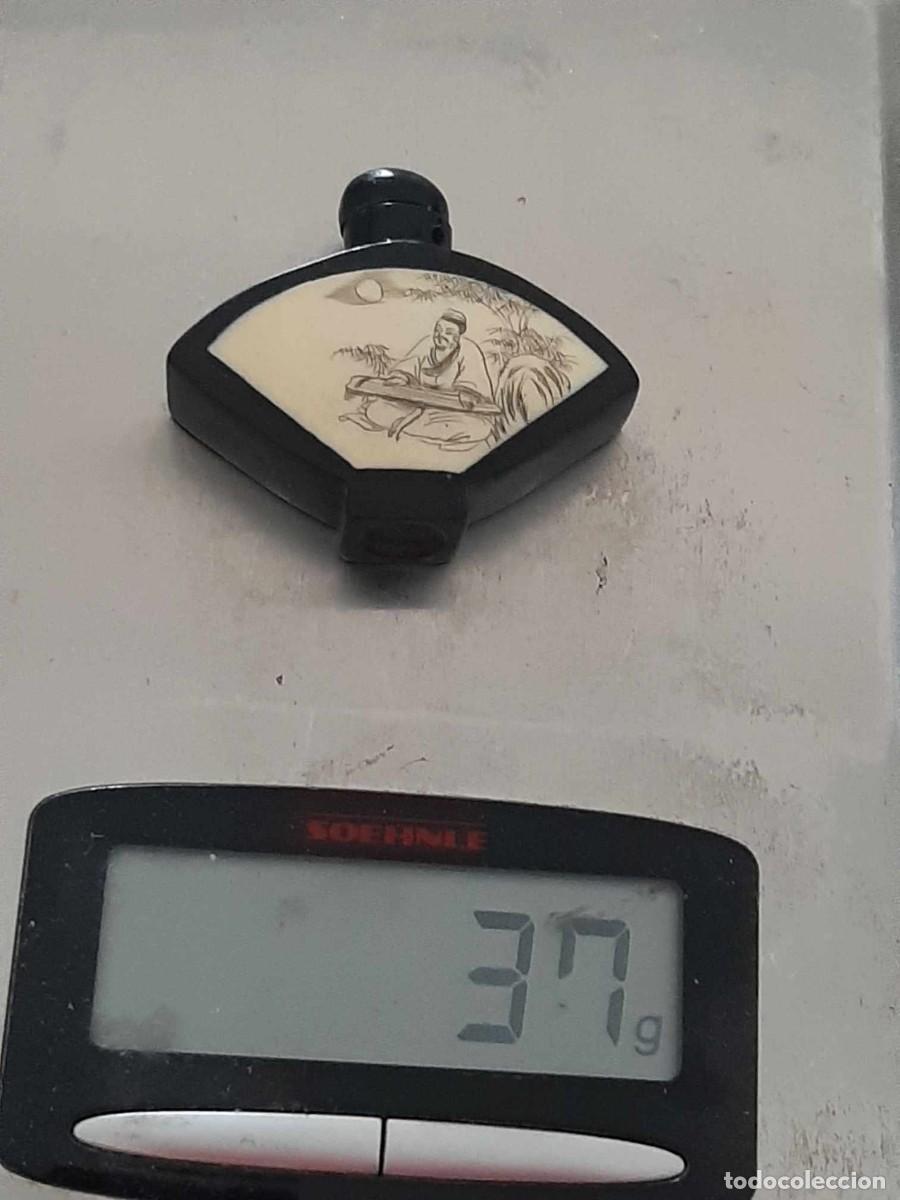 Coleccionismo: antigua botella rape china snuff bottle forma abanico - Foto 6