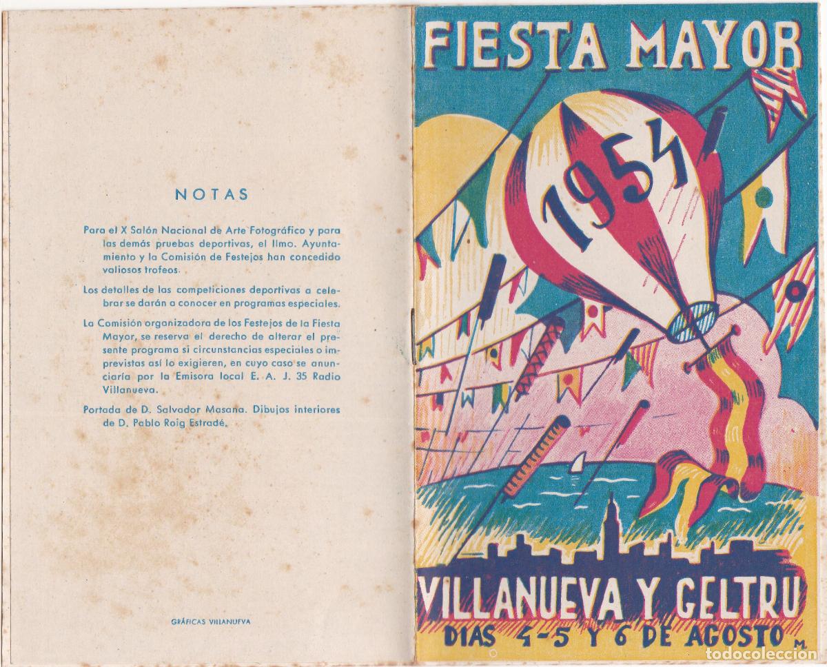 Collectionnisme: PROGRAMA OFICIAL FIESTA MAYOR &ndash; VILANOVA I LA GELTRU &ndash; 1954