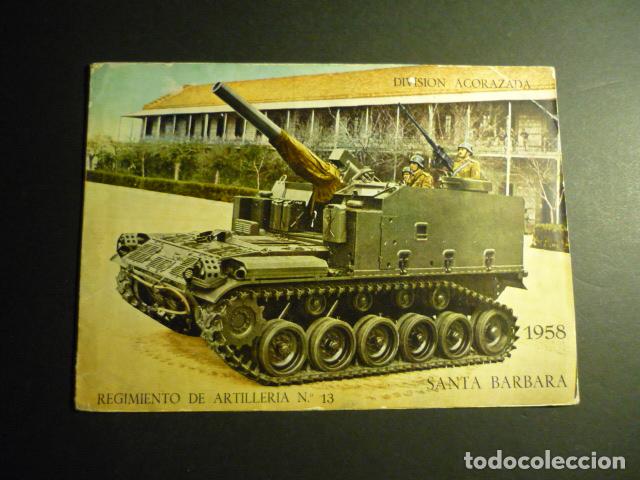 Coleccionismo: SEGOVIA REGIMIENTO DE ARTILLERIA N&ordm; 13 MENU Y PROGRAMA FIESTAS SANTA BARBARA 1958 TANQUE