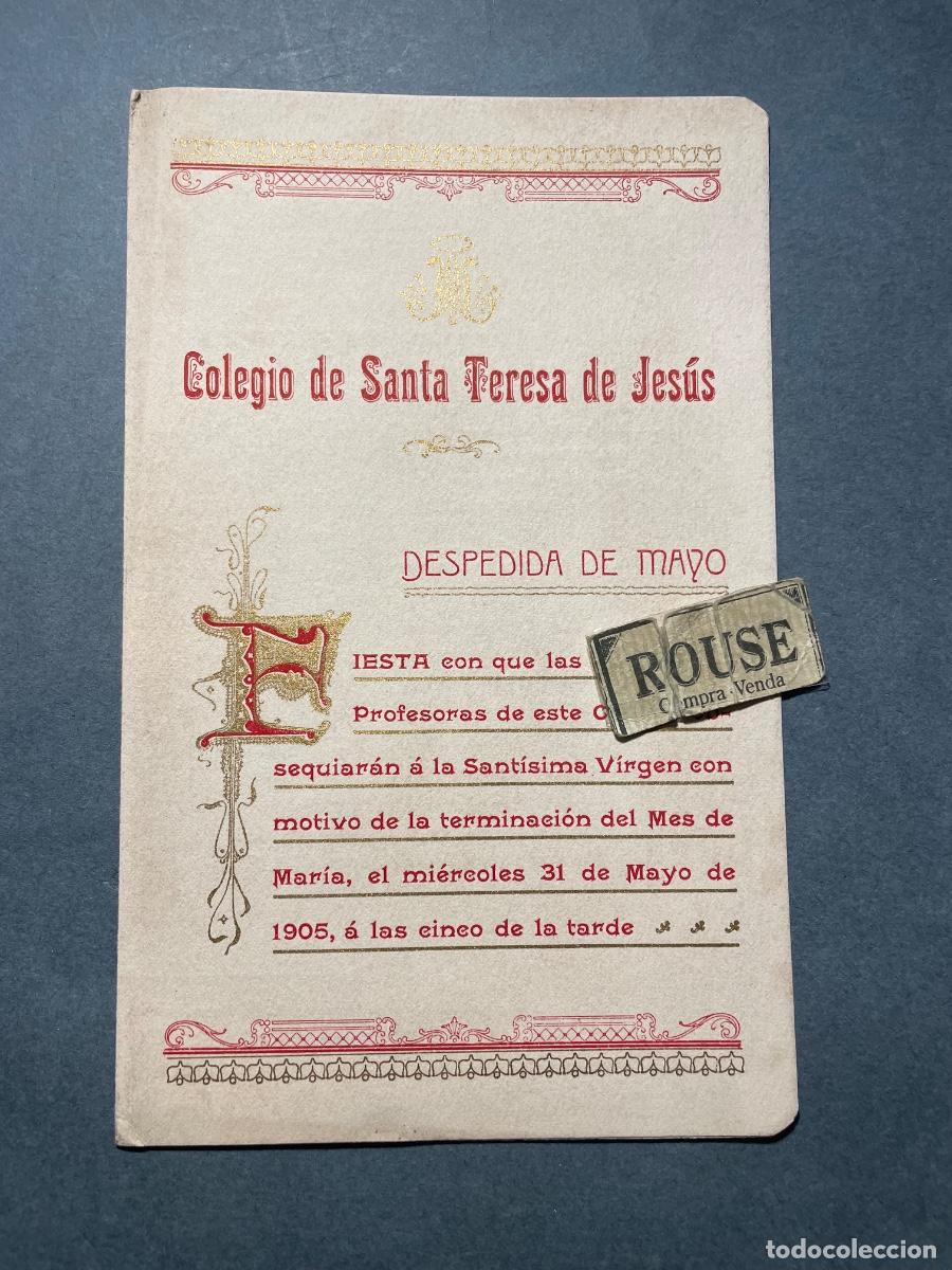 Coleccionismo: COLEGIO SANTA TERESA DE JESUS PLAZA MONCADA 3 BARCELONA - FIESTA DESPEDIDA DE MAYO 1905 ALUMNAS Y P