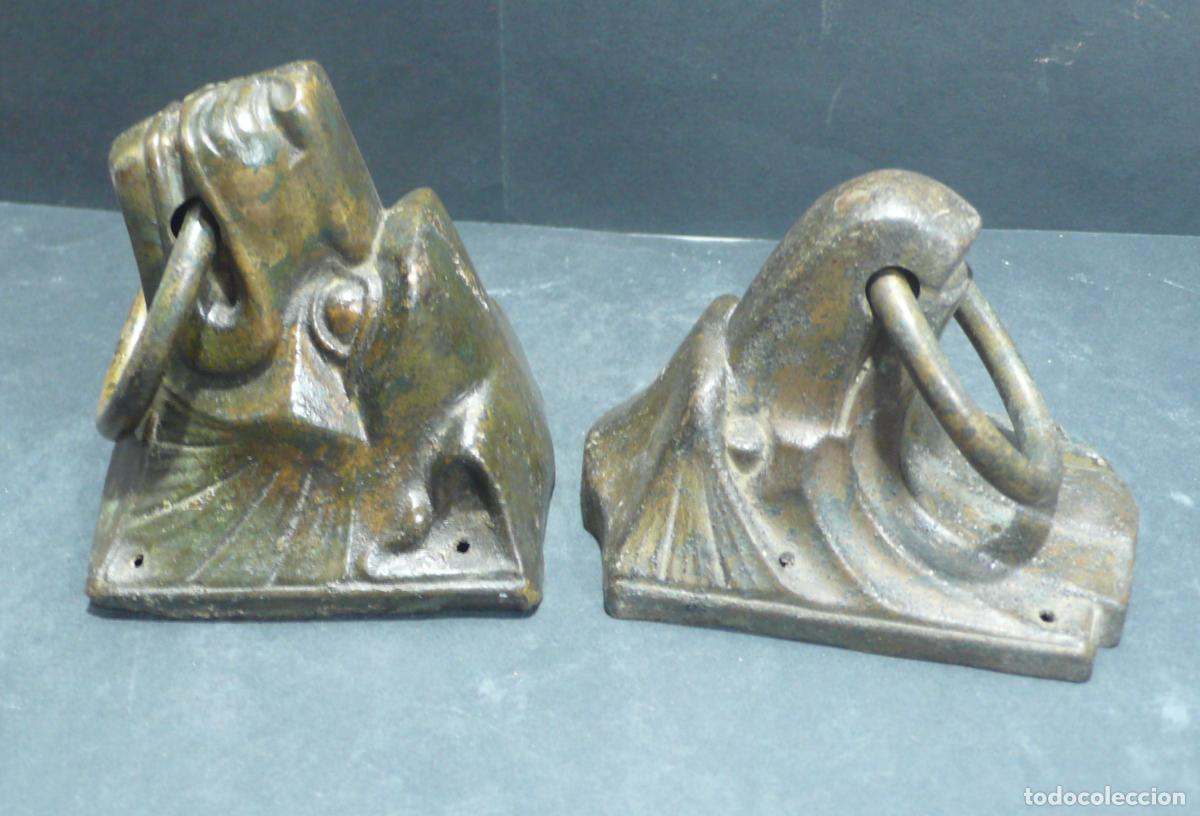 Coleccionismo: DOS ALDABAS EN LATON - Foto 2