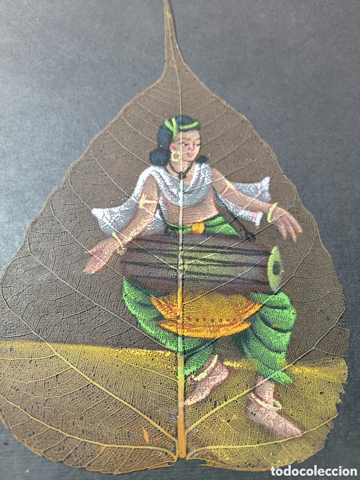 Coleccionismo: Hoja pintada. Arte hind&uacute; - Foto 2