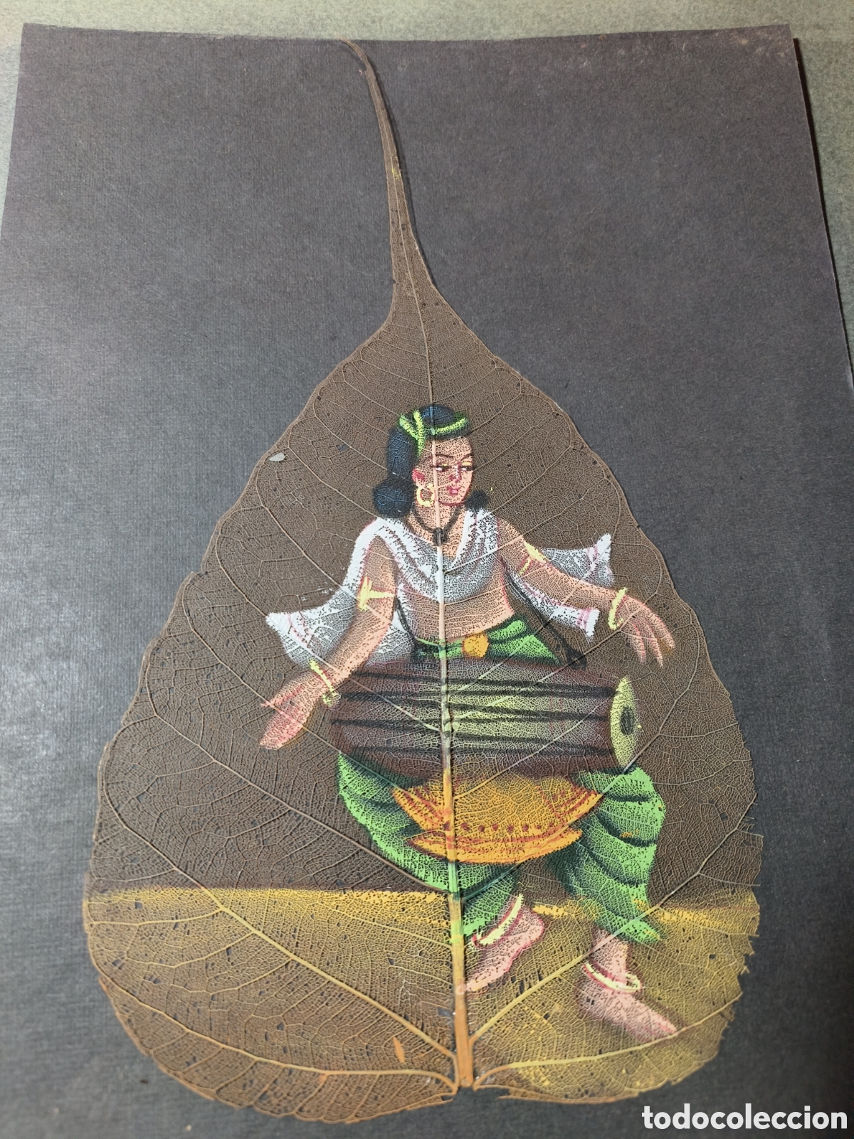 Coleccionismo: Hoja pintada. Arte hind&uacute; - Foto 4