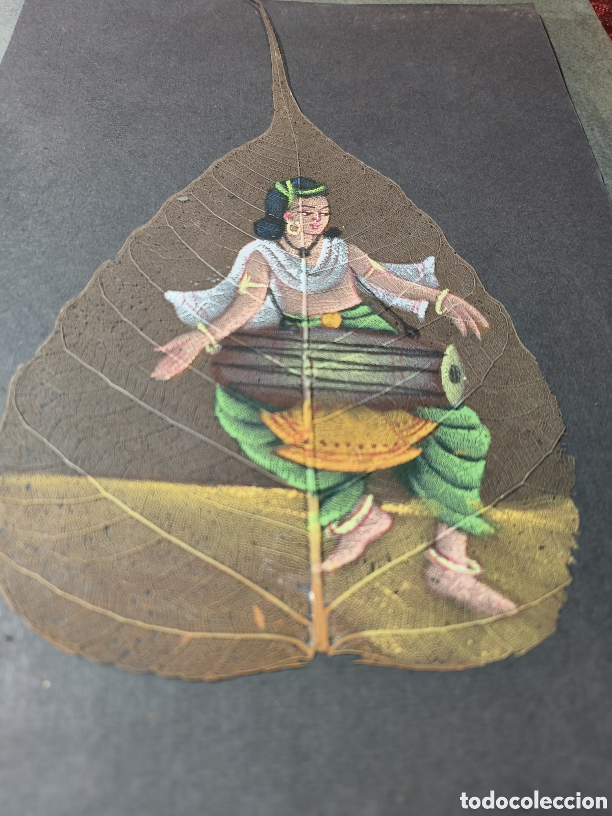 Coleccionismo: Hoja pintada. Arte hind&uacute; - Foto 5