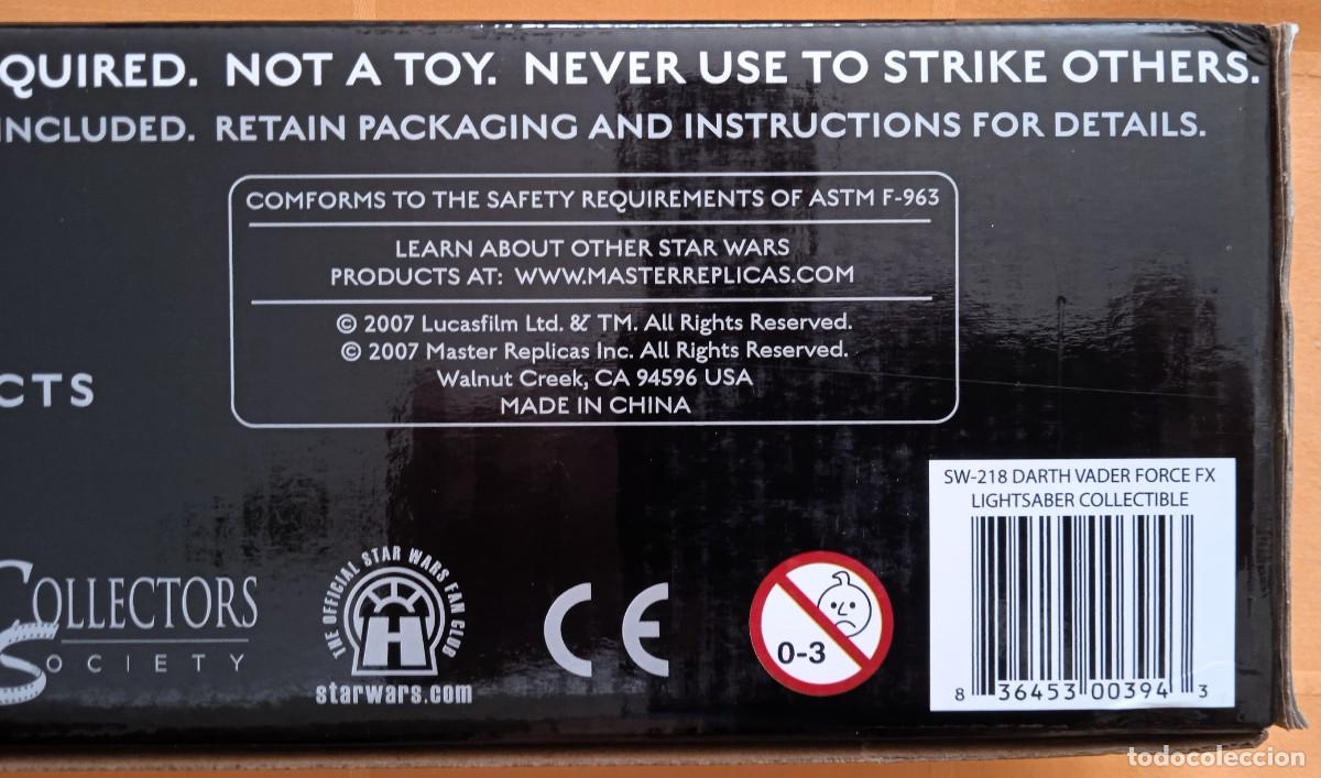 Coleccionismo: Darth Vader (ANH) Lightsaber Force FX (Master Replicas), 2007, en caja - Foto 6