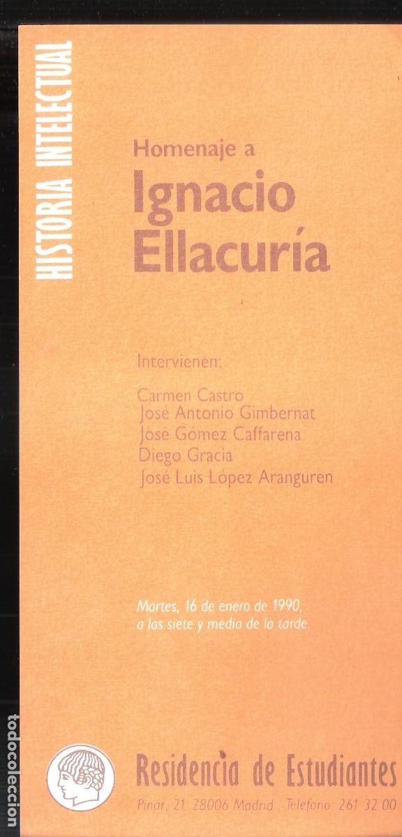 Collezionismo: Homenaje a Ignacio Allacur&iacute;a. Enero 1990. Residencia de Estudiantes, Madrid, Tarjeta. 21x10 cm.