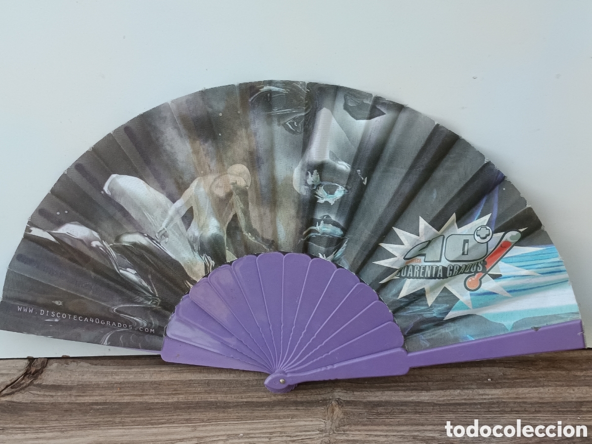 Coleccionismo: Abanico vintage de colecci&oacute;n discoteca 40 grados vintage