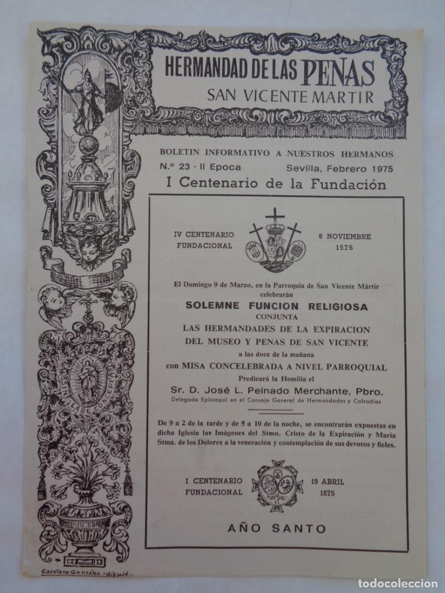 Coleccionismo: SEMANA SANTA DE SEVILLA - HDAD. DE LAS PENAS : BOLETIN N&ordm; 23 , FEBRERO 1975