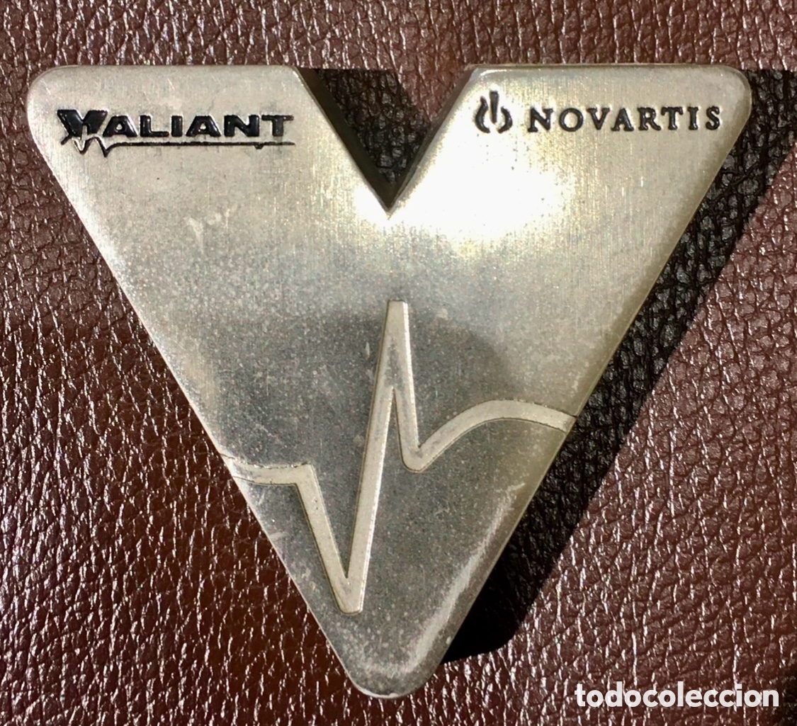 Coleccionismo: Pisapapeles. Publicidad NOVARTIS. Valian. Metal. A&ntilde;os 90.