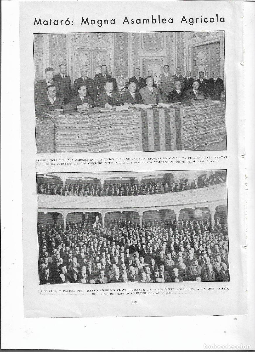 Coleccionismo: A&Ntilde;O 1933 RECORTE PRENSA MATARO ASAMBLEA AGRICOLA EN EL TEATRO ANSELM CLAVE GRAN ASISTENCIA