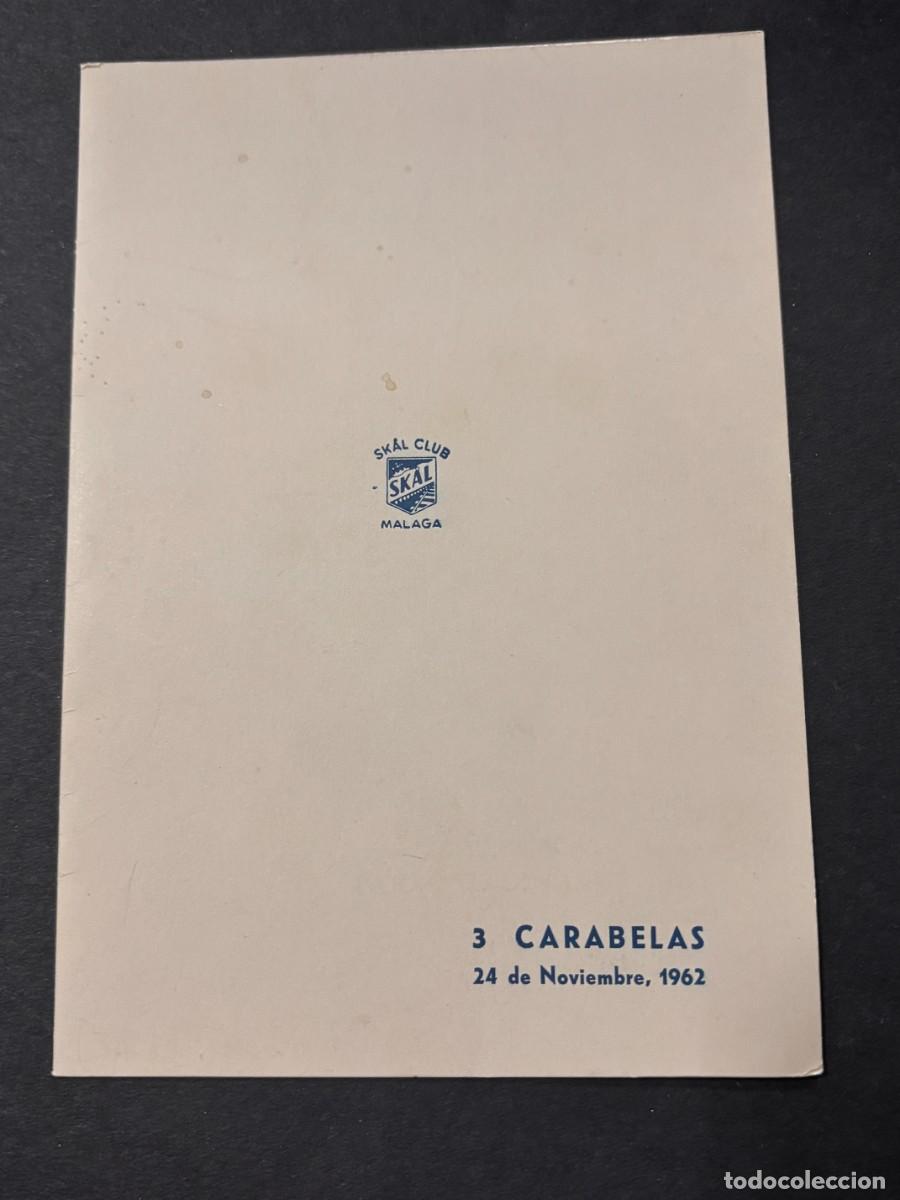 Coleccionismo: MEN&Uacute;. RESTAURANTE 3 CARABELAS DE M&Aacute;LAGA. SKAL CLUB. NOVIEMBRE 1962. VER FOTOS