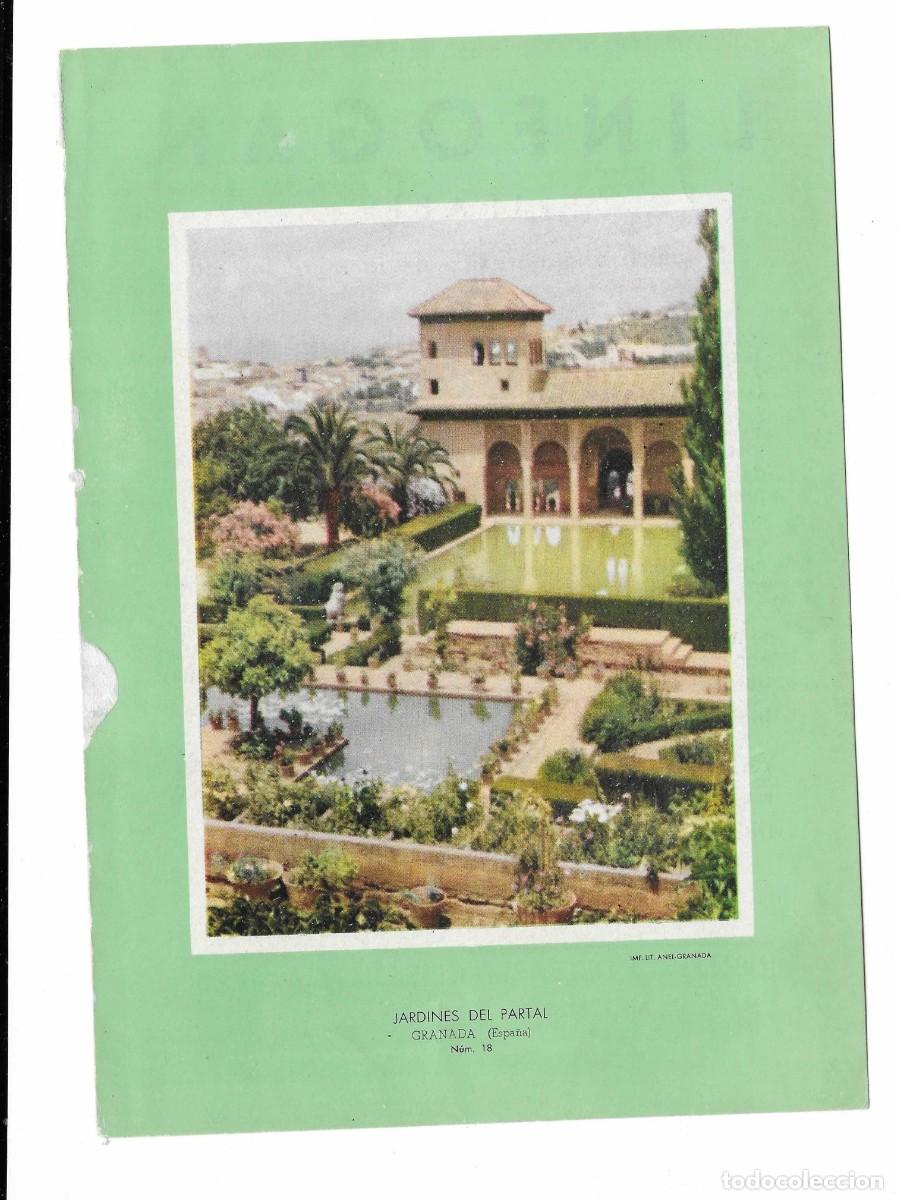 Coleccionismo: JARDINES DEL PARTAL (GRANADA) - PUBLI FARMACEUTICA *LINFOGAN* IFABI