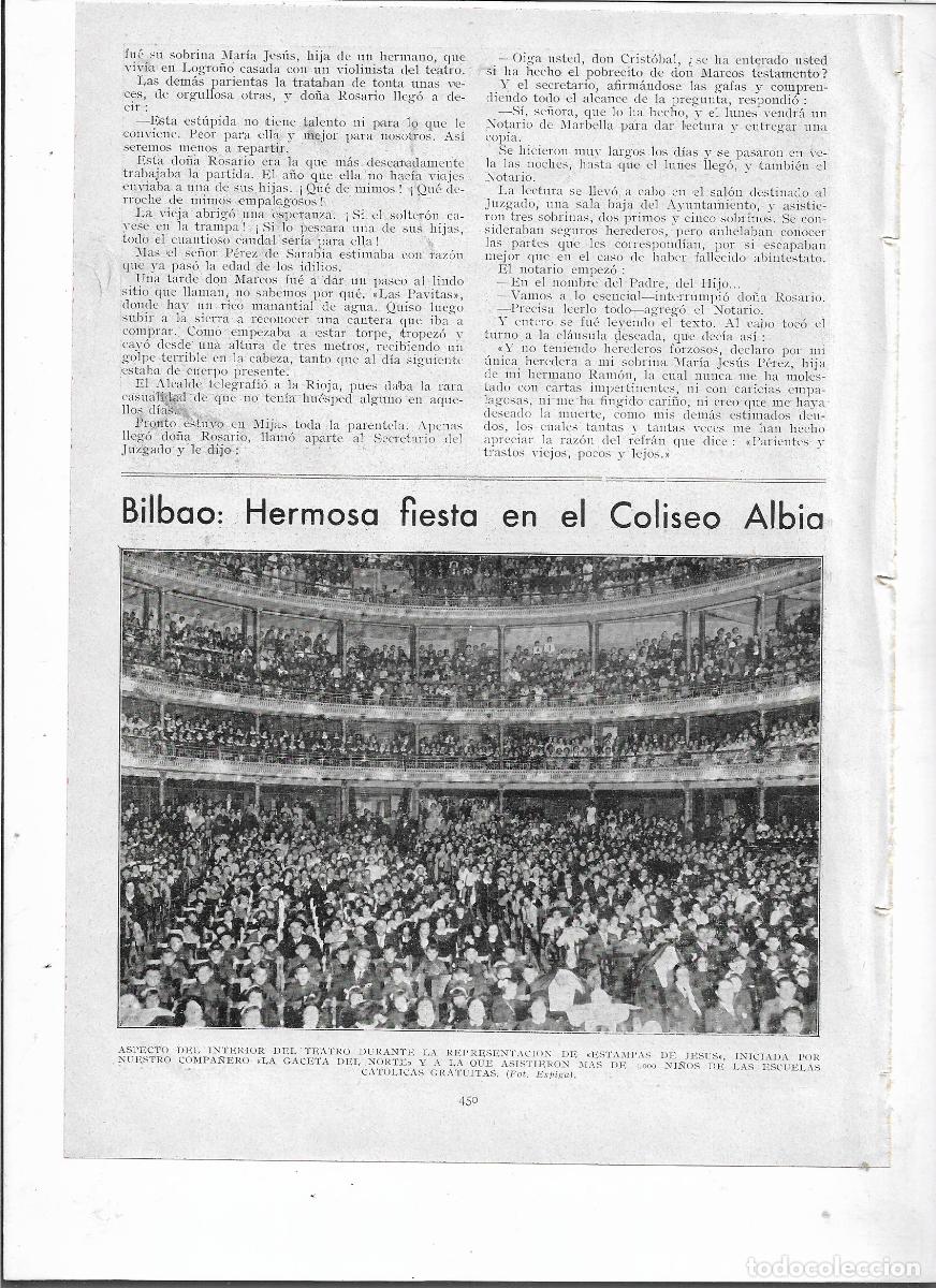 Sammelleidenschaft Papier: A&Ntilde;O 1933 RECORTE PRENSA BILBAO FIESTA EN EL COLISEO ALBIA TEATRO REPRESENTACION ESTAMPAS DE JESUS