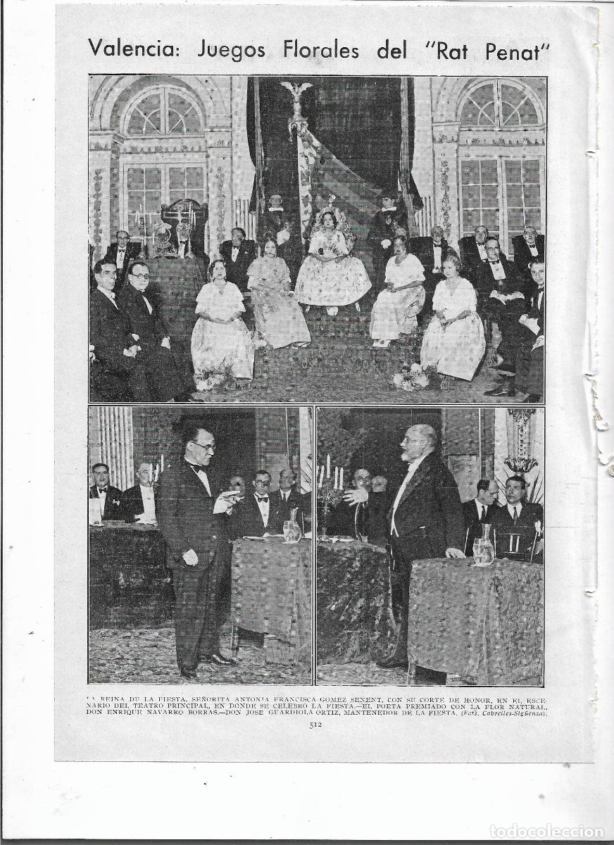 Sammelleidenschaft Papier: A&Ntilde;O 1933 RECORTE PRENSA VALENCIA JUEGOS FLORALES JOCS FLORALS DE LO RAT PENAT TEATRO PRINCIPAL