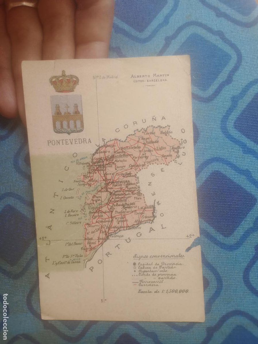 Coleccionismo: Mapa de Pontevedra. Publicidad Colegio-Academia de San Antonio