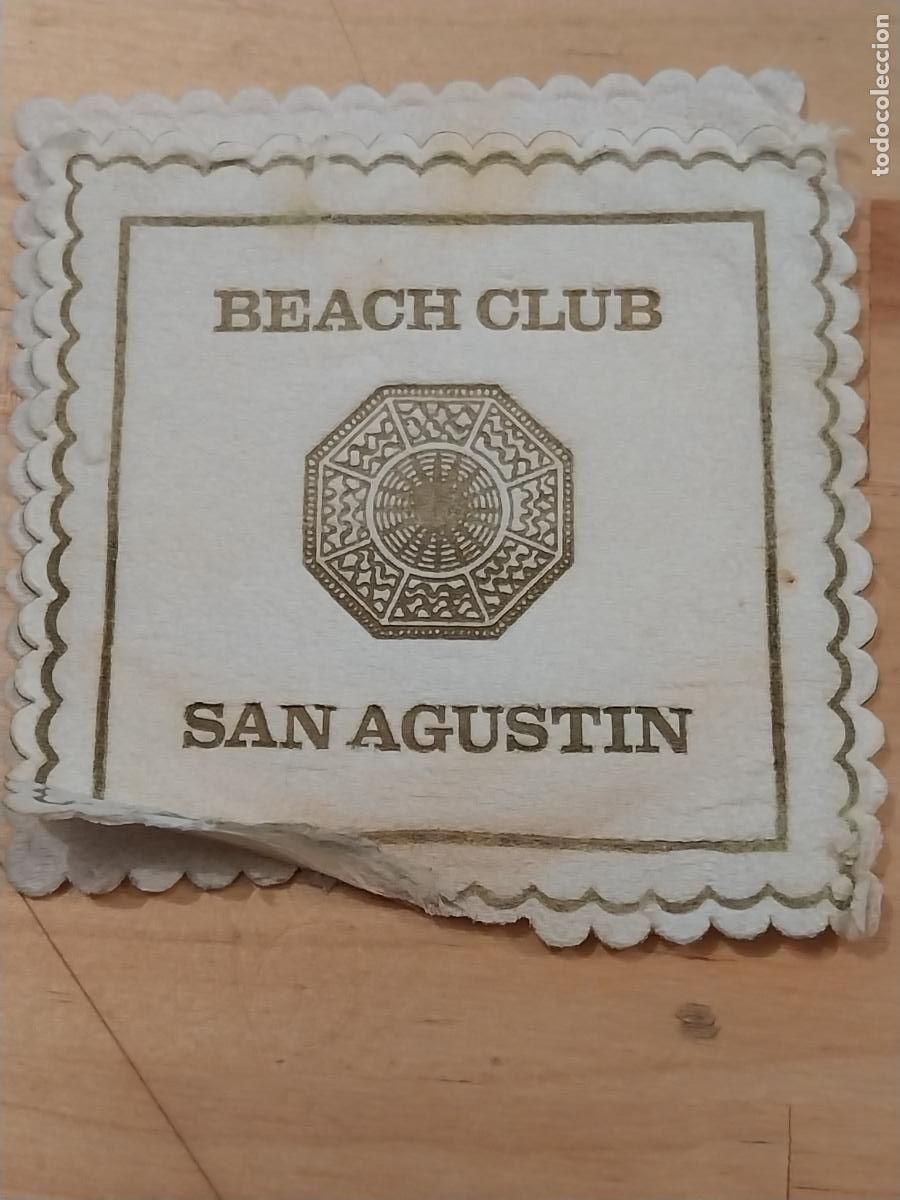 Coleccionismo: BEACH CLUB SAN AGUSTIN POSAVASOS A&Ntilde;OS 70 / 80 APROX USADO 8,3CMS ORIGINAL