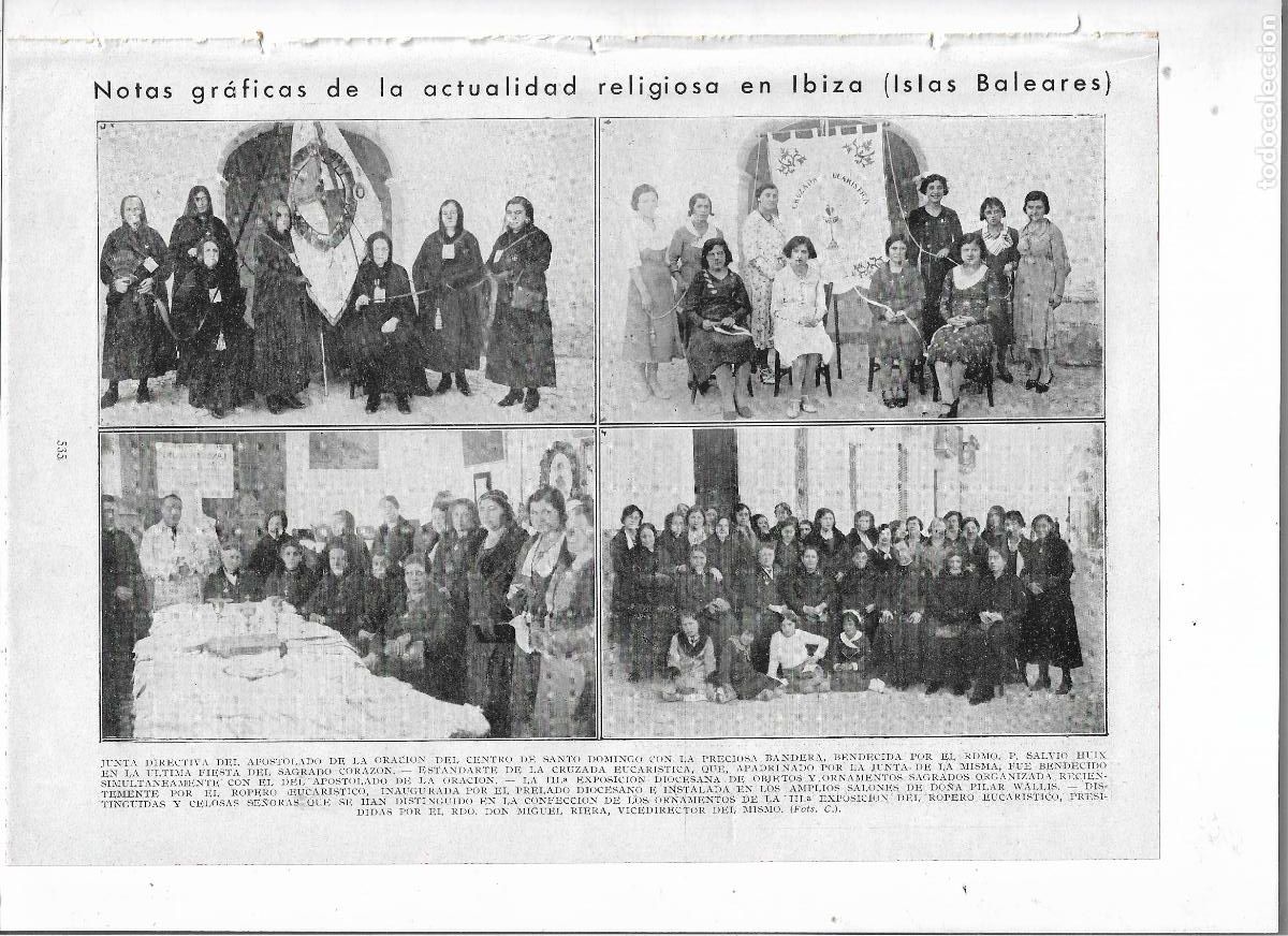 Coleccionismo: 1933 RECORTE PRENSA IBIZA EIVISSA BANDERA CENTRO SANTO DOMINGO ESTANDARTE CRUZADA EUCARISTICA ROPERO