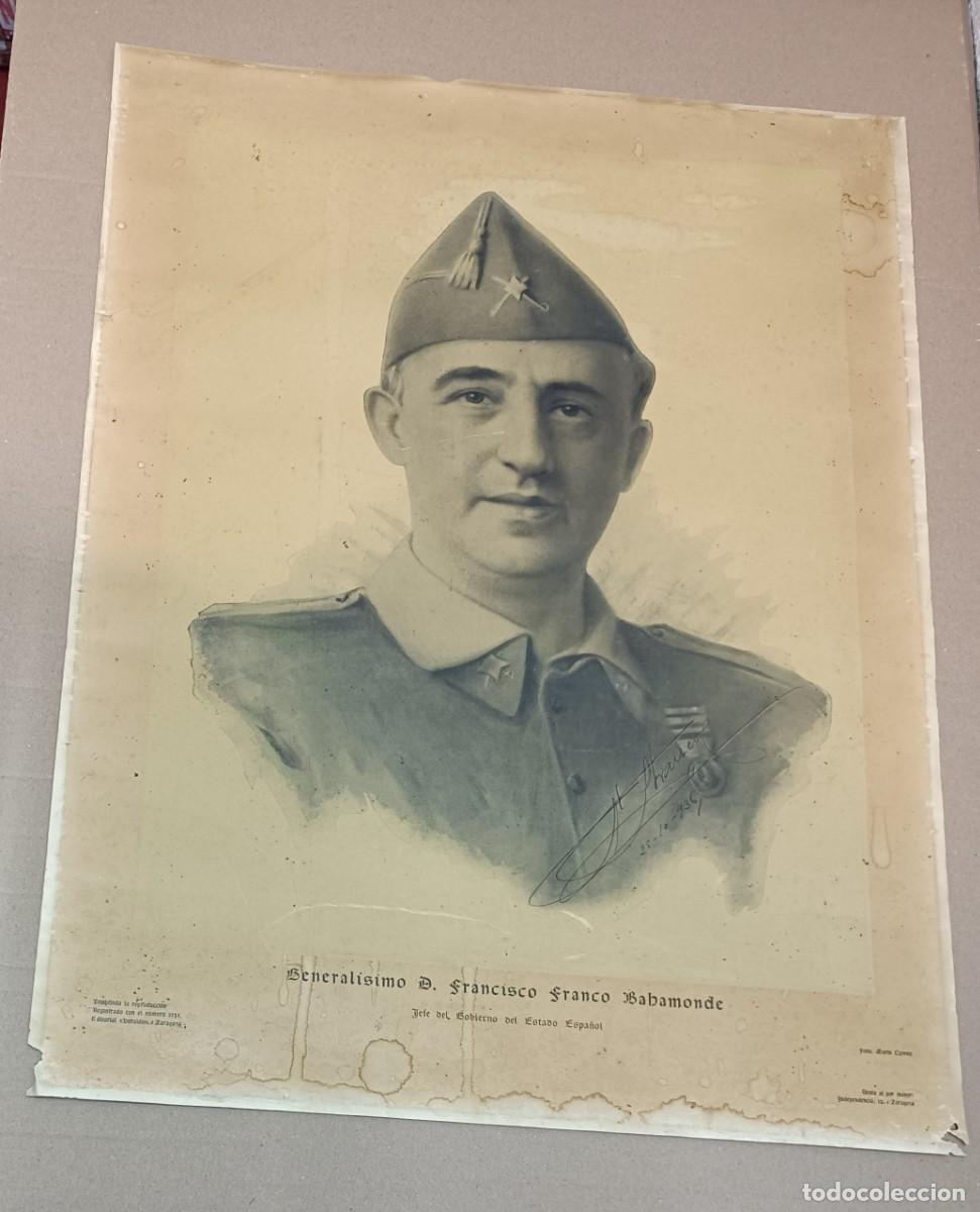 Coleccionismo: RETRATO OFICIAL GENERAL FRANCISCO FRANCO BAHAMONDE EDITORIAL HERALDO ZARAGOZA