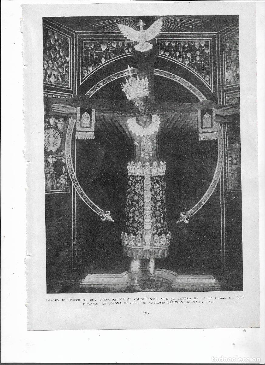 Coleccionismo: 1933 RECORTE PRENSA ESCULTURA IMAGEN CRISTO REY LUCA ITALIA VOLTO SANTO CORONA DE GIANNONI DI MASSA