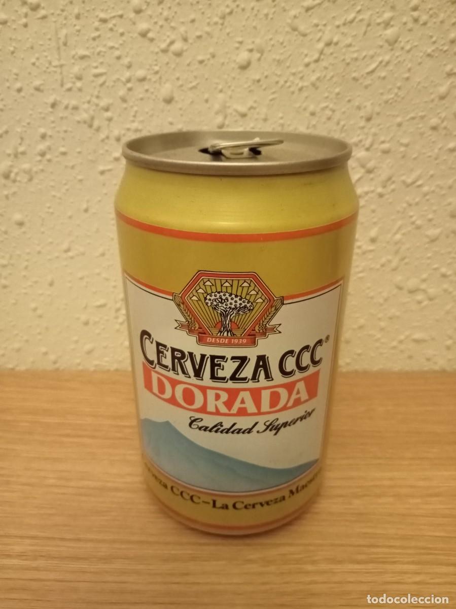 Coleccionismo: Lata cerveza CCC dorada