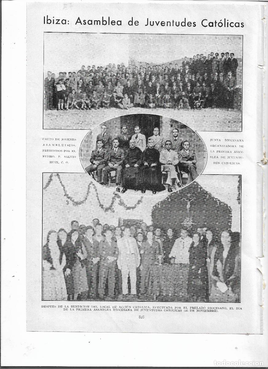 Coleccionismo: A&Ntilde;O 1933 RECORTE PRENSA EIVISSA IBIZA ASAMBLEA JUVENTUDES CATOLICAS BENDICION LOCAL ACCION CATOLICA