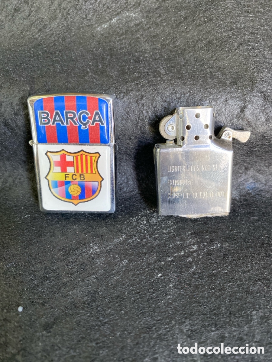 Coleccionismo: Mechero tipo zippo del Barsa - Foto 1