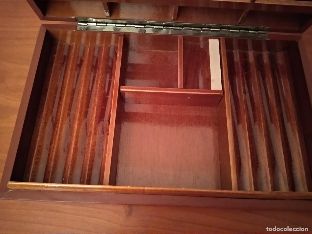 Coleccionismo: CAJA DE TABACO, MADERA Y PIEL, VINTAGE - Foto 3