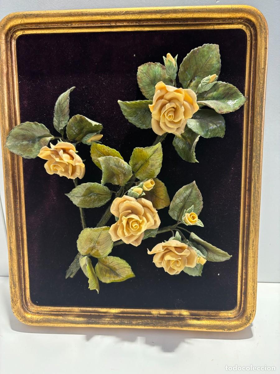 Coleccionismo: CUADRO FLORES RELIEVE VINTAGE