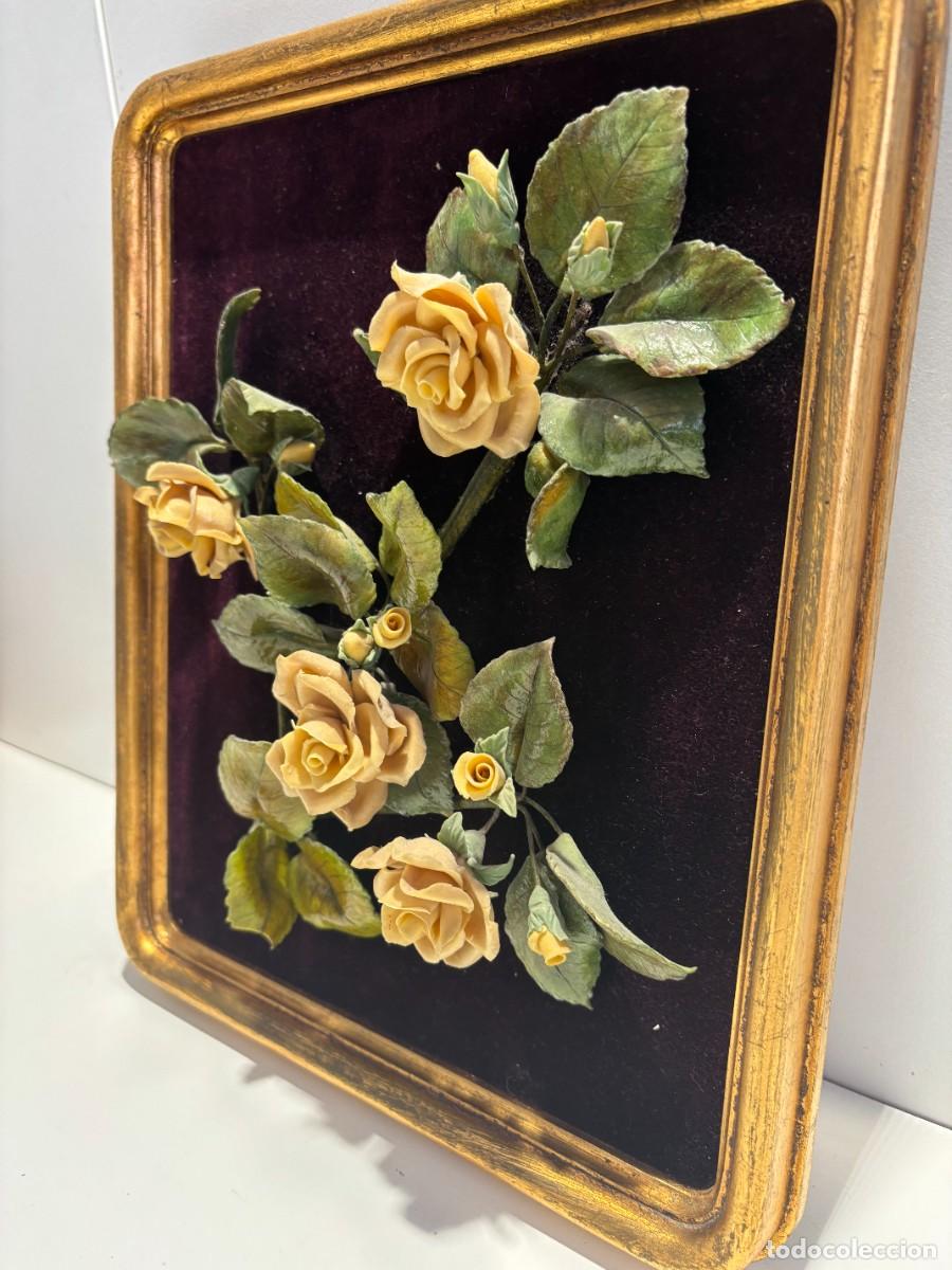 Coleccionismo: CUADRO FLORES RELIEVE VINTAGE - Foto 2
