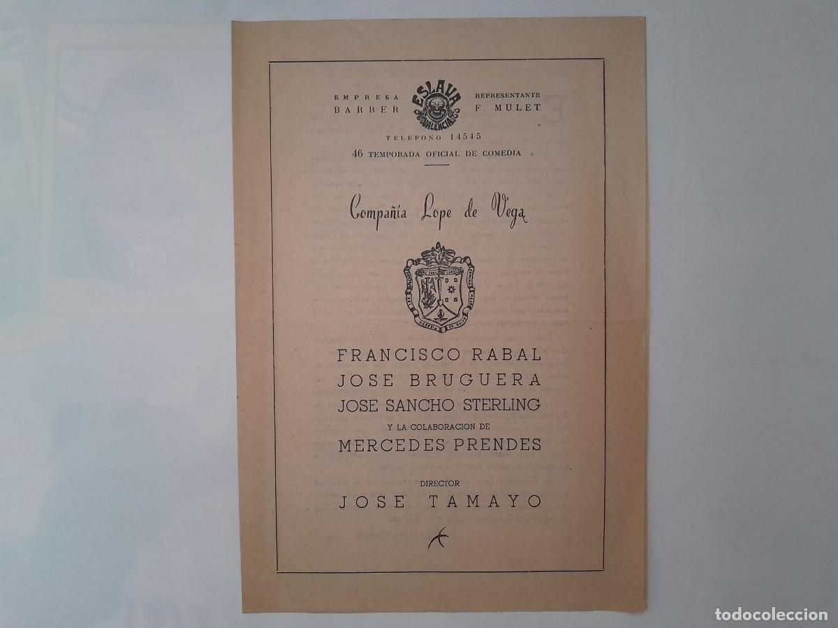 Coleccionismo: ANTIGUO PROGRAMA TEATRO ESLAVA COMPA&Ntilde;IA LOPE DE VEGA RV