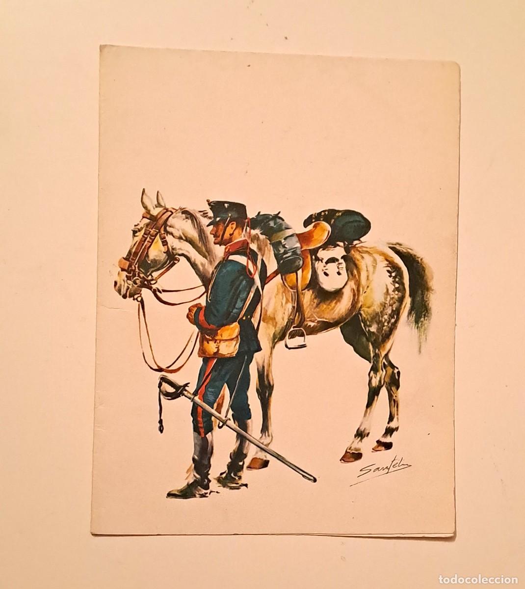 Coleccionismo: TARJETA MILITAR A DOBLE HOJA - CABO DE ARTILLERIA A CABALLO 1898 (18,5 x 13 cm)