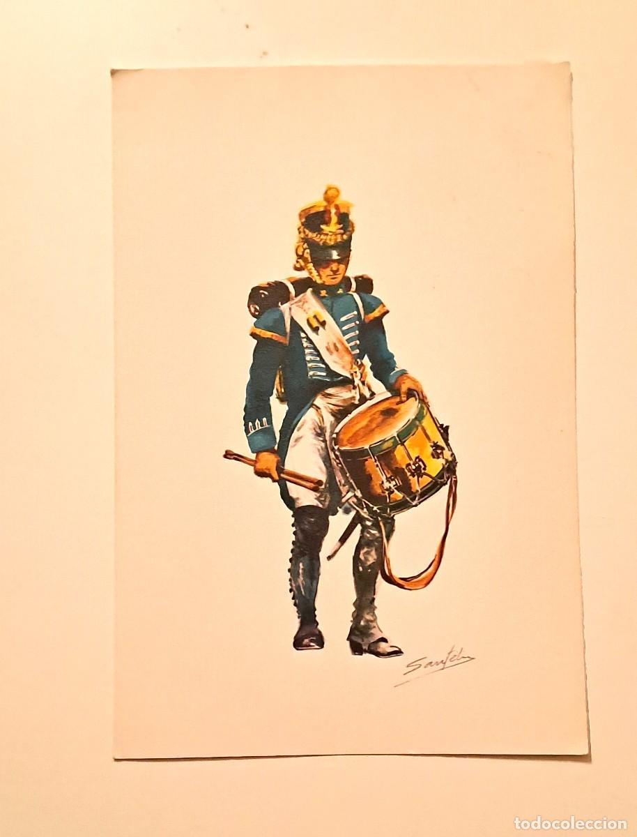 Coleccionismo: TARJETA MILITAR A DOBLE HOJA - INFANTERIA LINEA TAMBOR 1815 (21 x 14 cm)