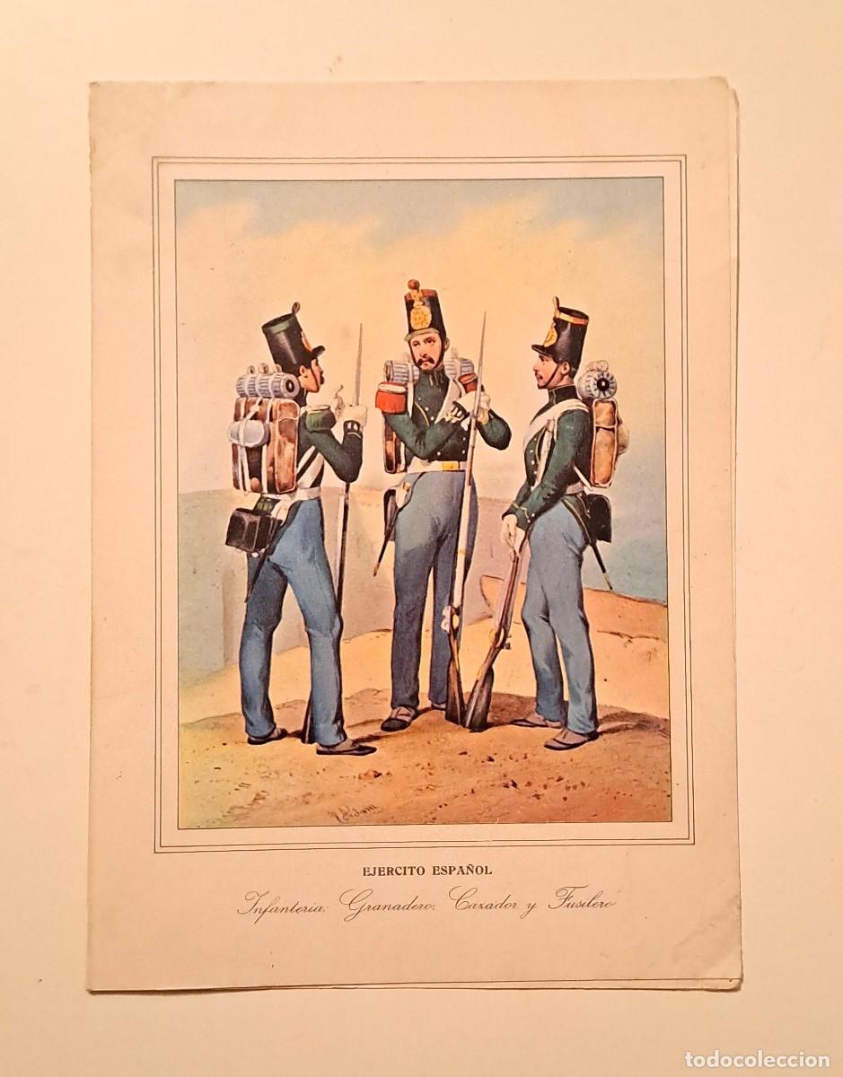 Coleccionismo: TARJETA MILITAR A DOBLE HOJA - INFANTERIA,GRANADERO, CAZADOR Y FUSILERO (18 x 13 cm)
