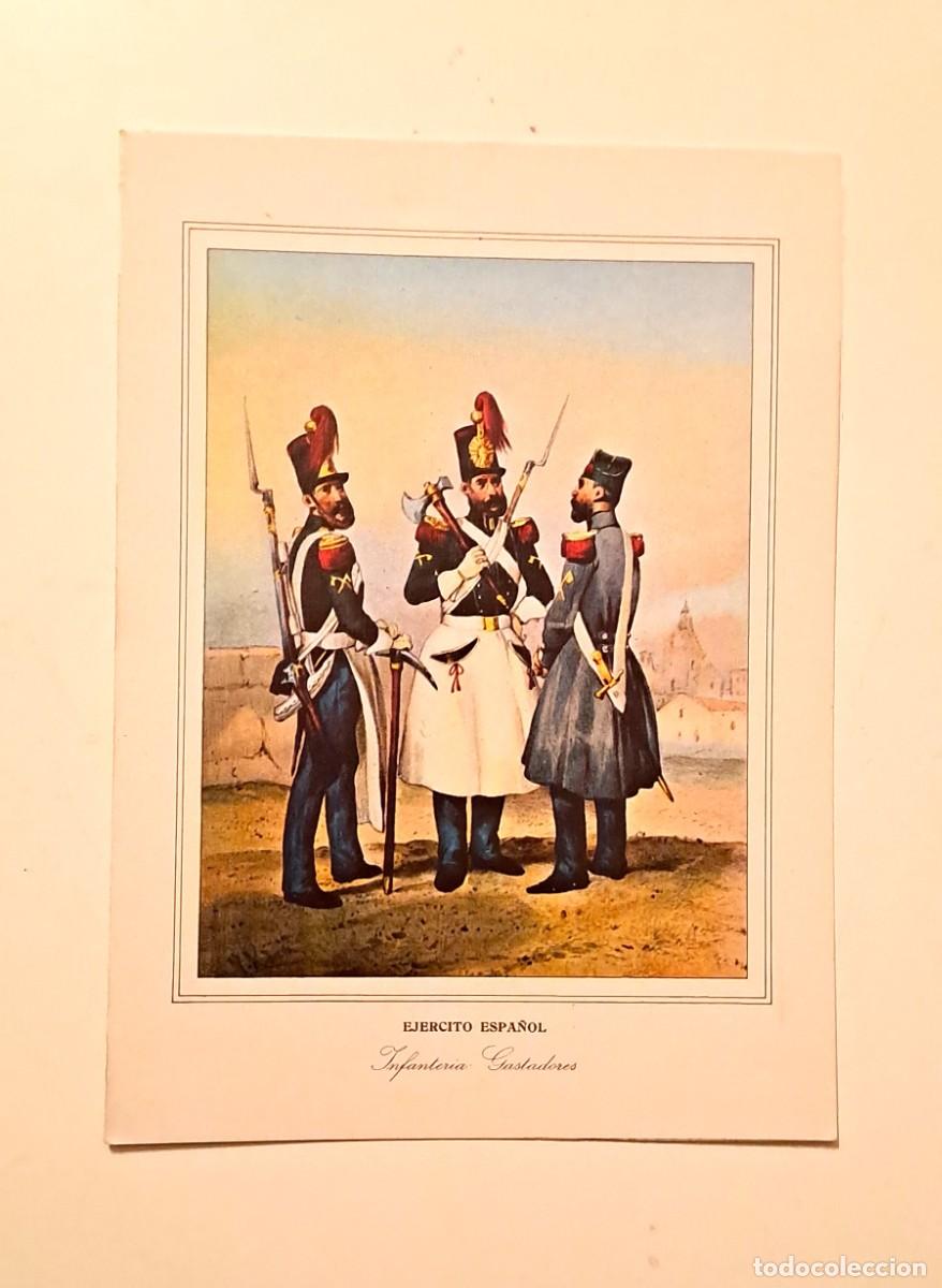 Coleccionismo: TARJETA MILITAR A DOBLE HOJA - INFANTERIA, GASTADORES (18 x 13 cm)