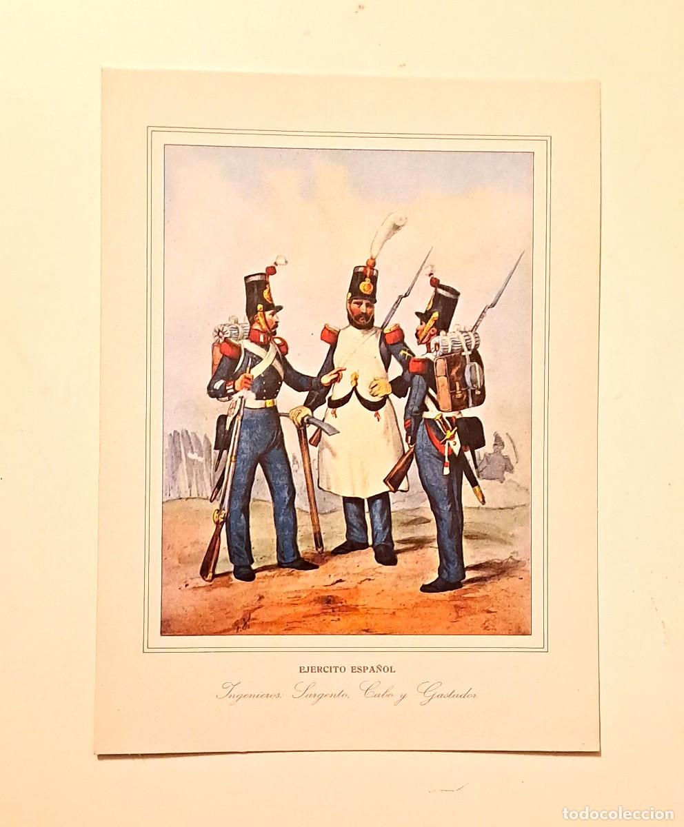 Coleccionismo: TARJETA MILITAR A DOBLE HOJA - INGENIEROS; SARGENTO, CABO Y GASTADOR (18 x 13 cm)