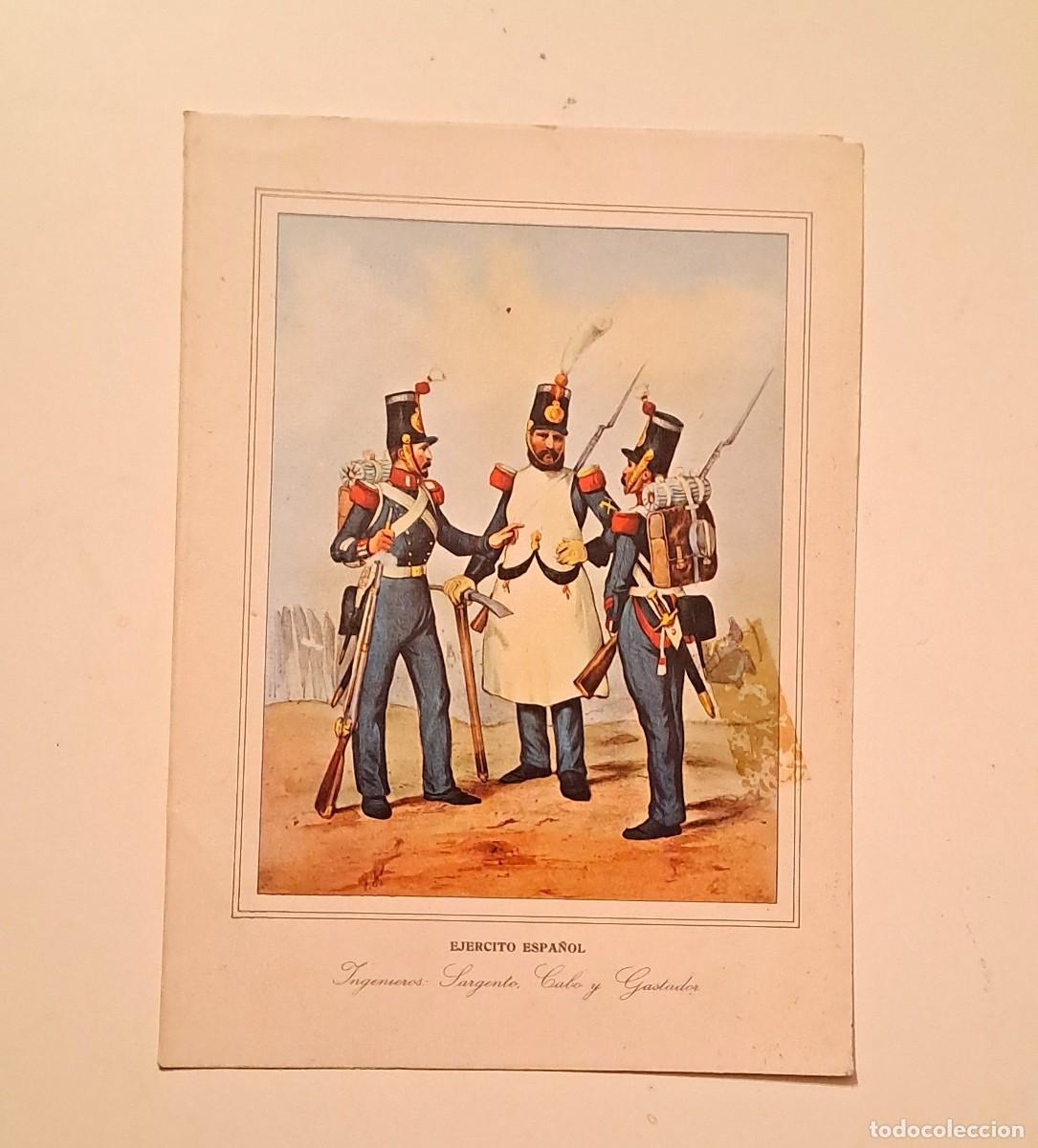 Coleccionismo: TARJETA MILITAR A DOBLE HOJA - INGENIEROS; SARGENTO, CABO Y GASTADOR (18 x 13 cm)