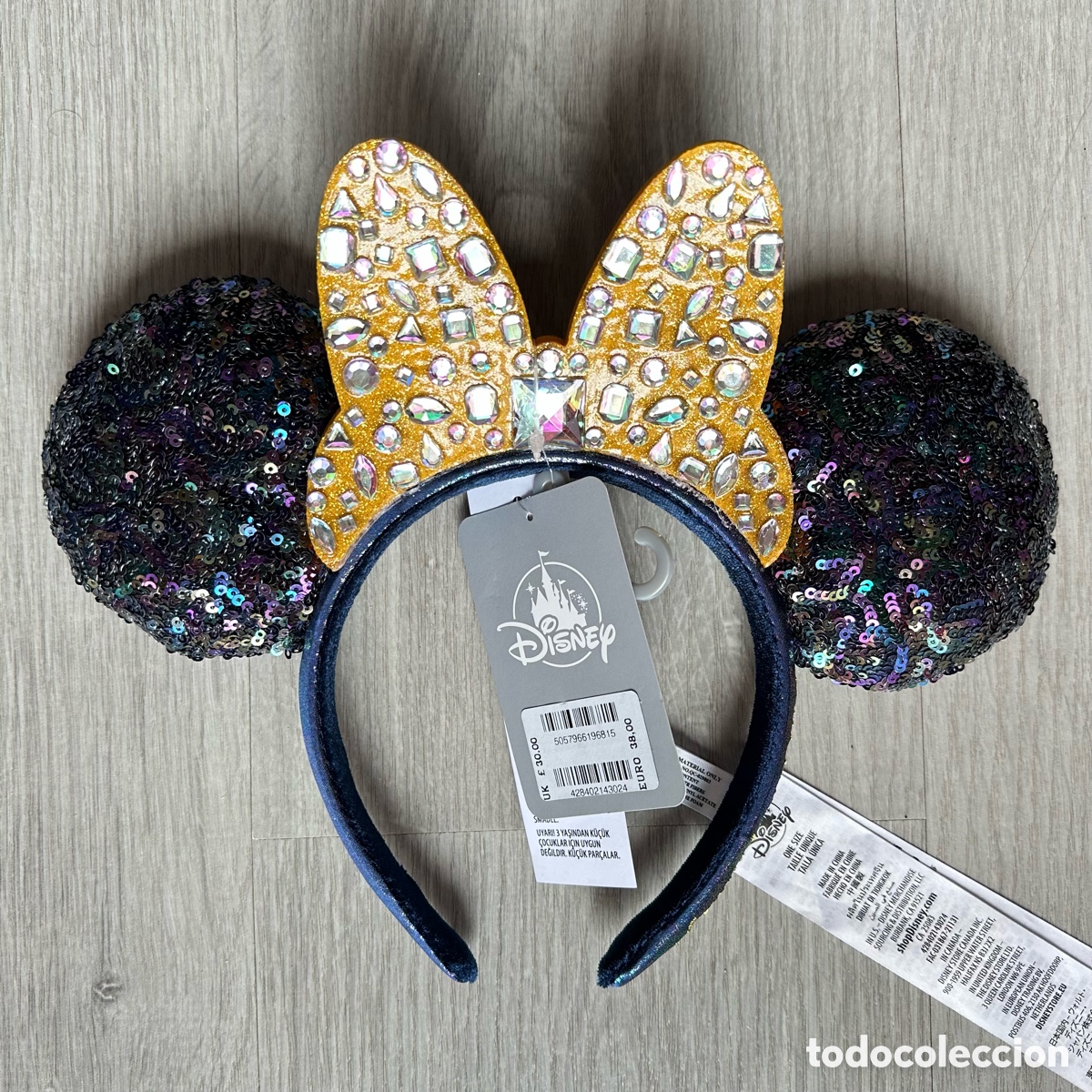 Coleccionismo: Walt Disney World diadema con orejas y joyas 50.&ordm; aniversario Minnie Mouse para adultos.