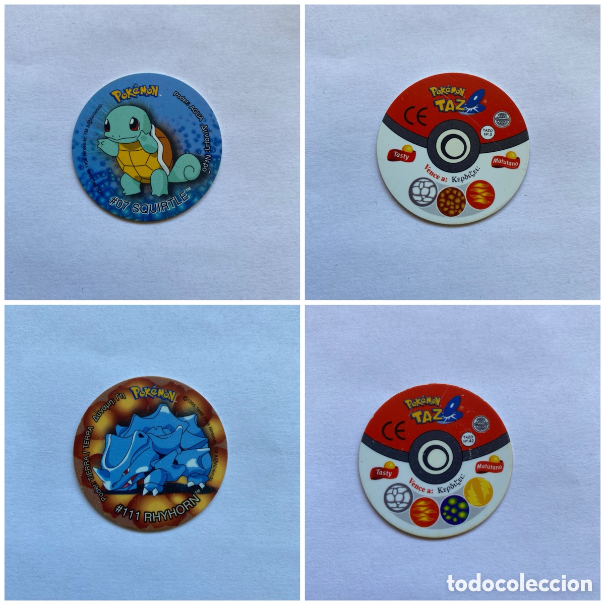 Coleccionismo: Tazos Pokemon Griegos, Espa&ntilde;oles, League